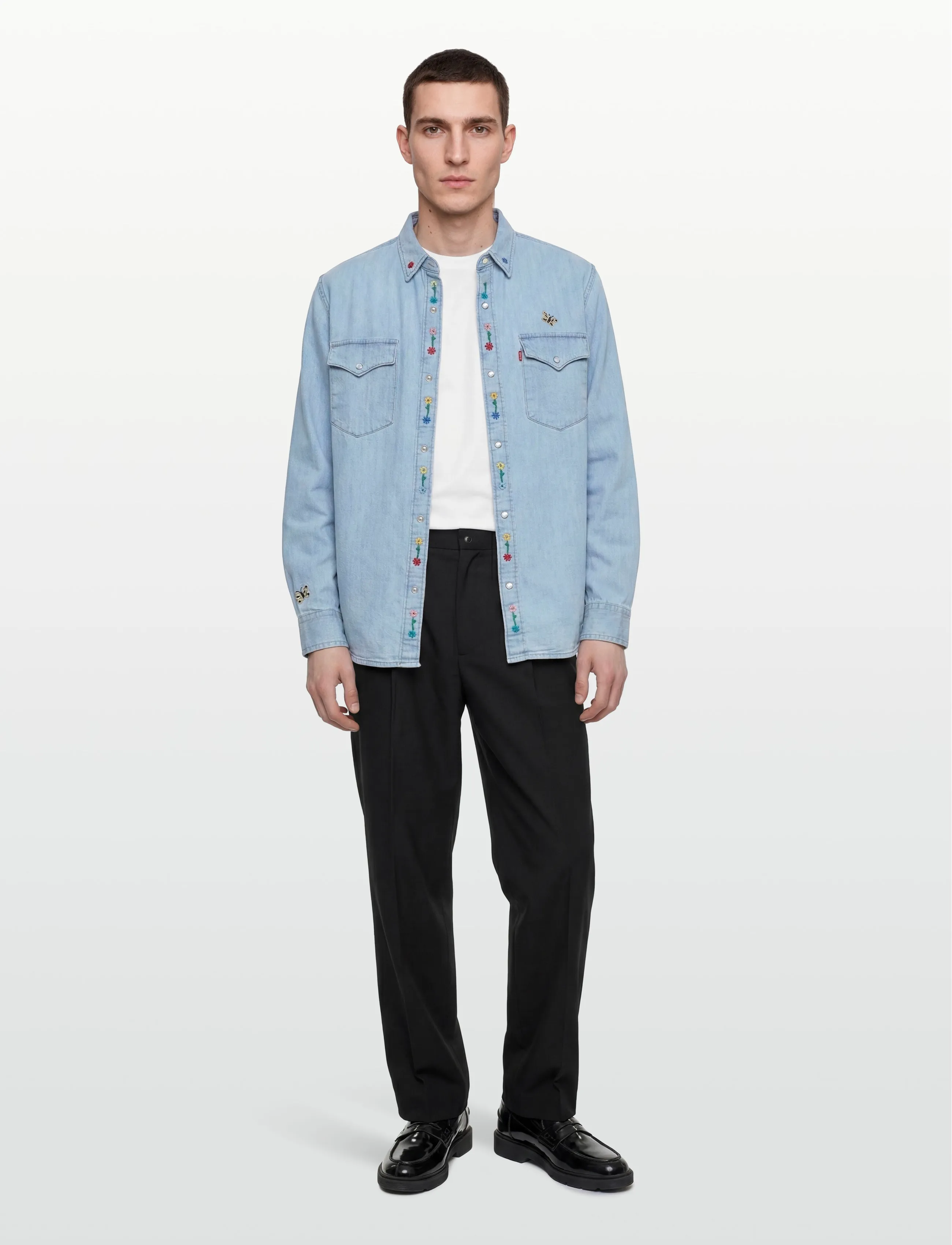 Levi's Relaxed Fit Western Spring Flo, L, Blue, Skjorter > Denim-Skjorter, Herre