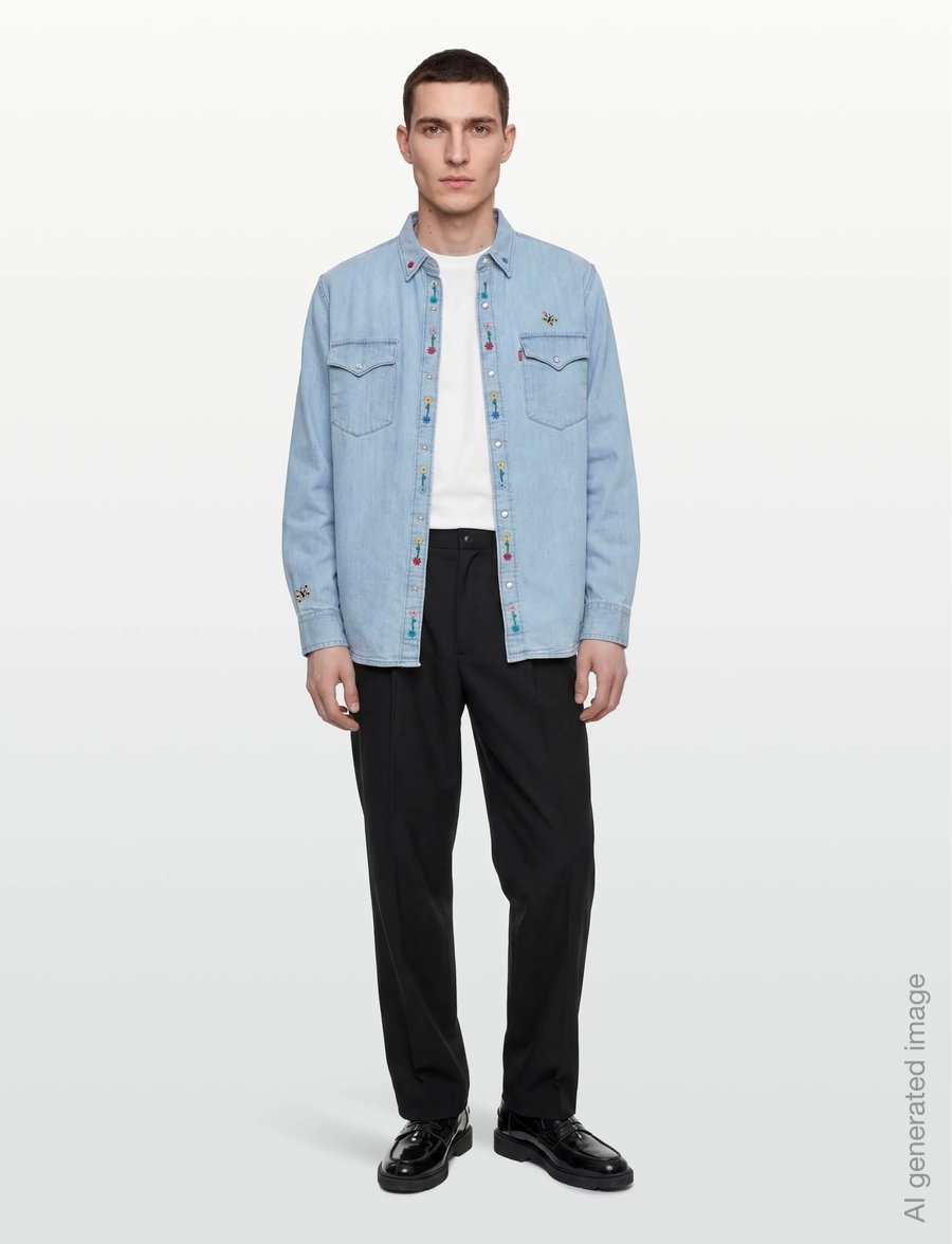 Levi's® - RELAXED FIT WESTERN SPRING FLO - teksasärgid - med indigo - flat finish - 0