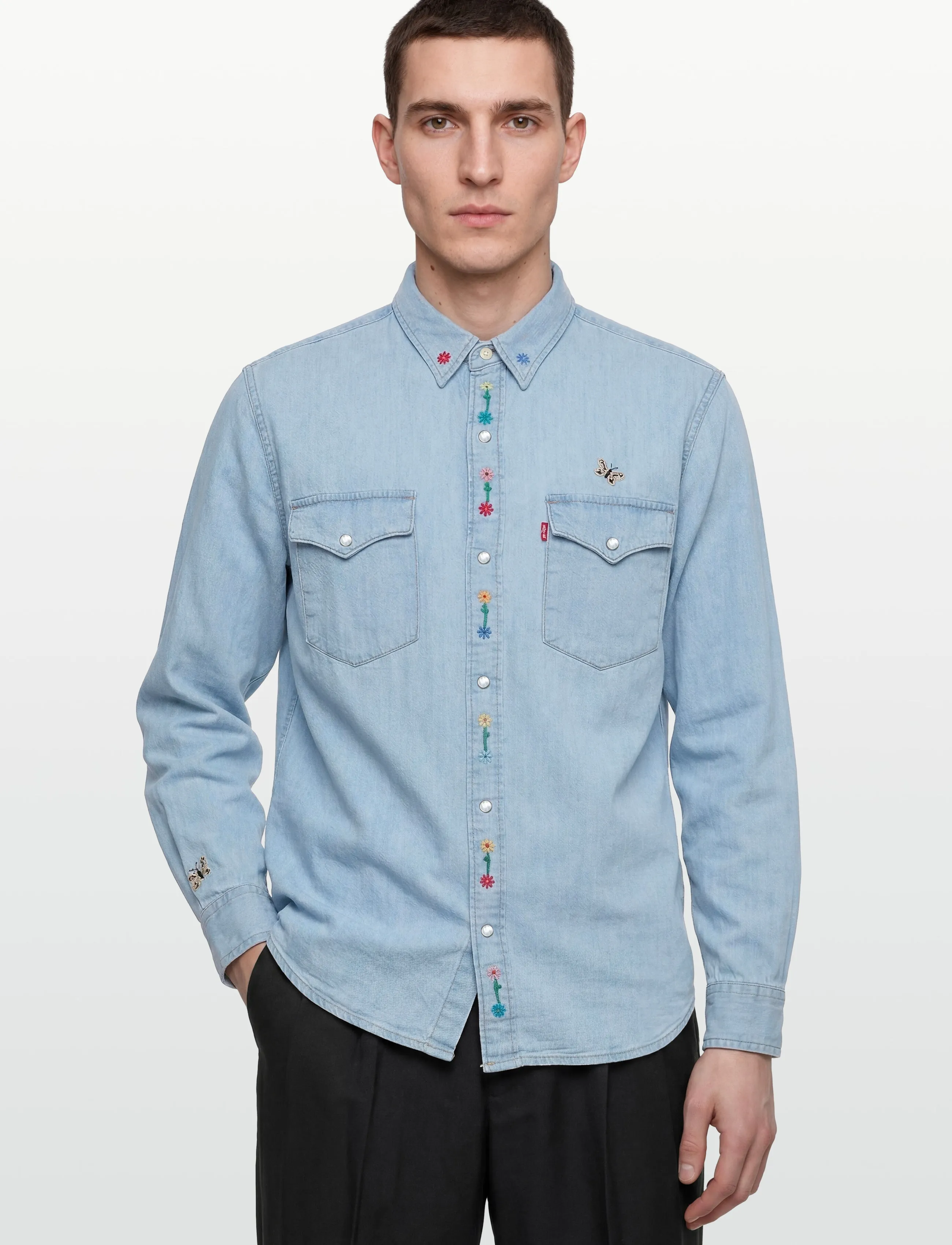 Levi's® - RELAXED FIT WESTERN SPRING FLO - jeansskjortor - med indigo - flat finish - 3