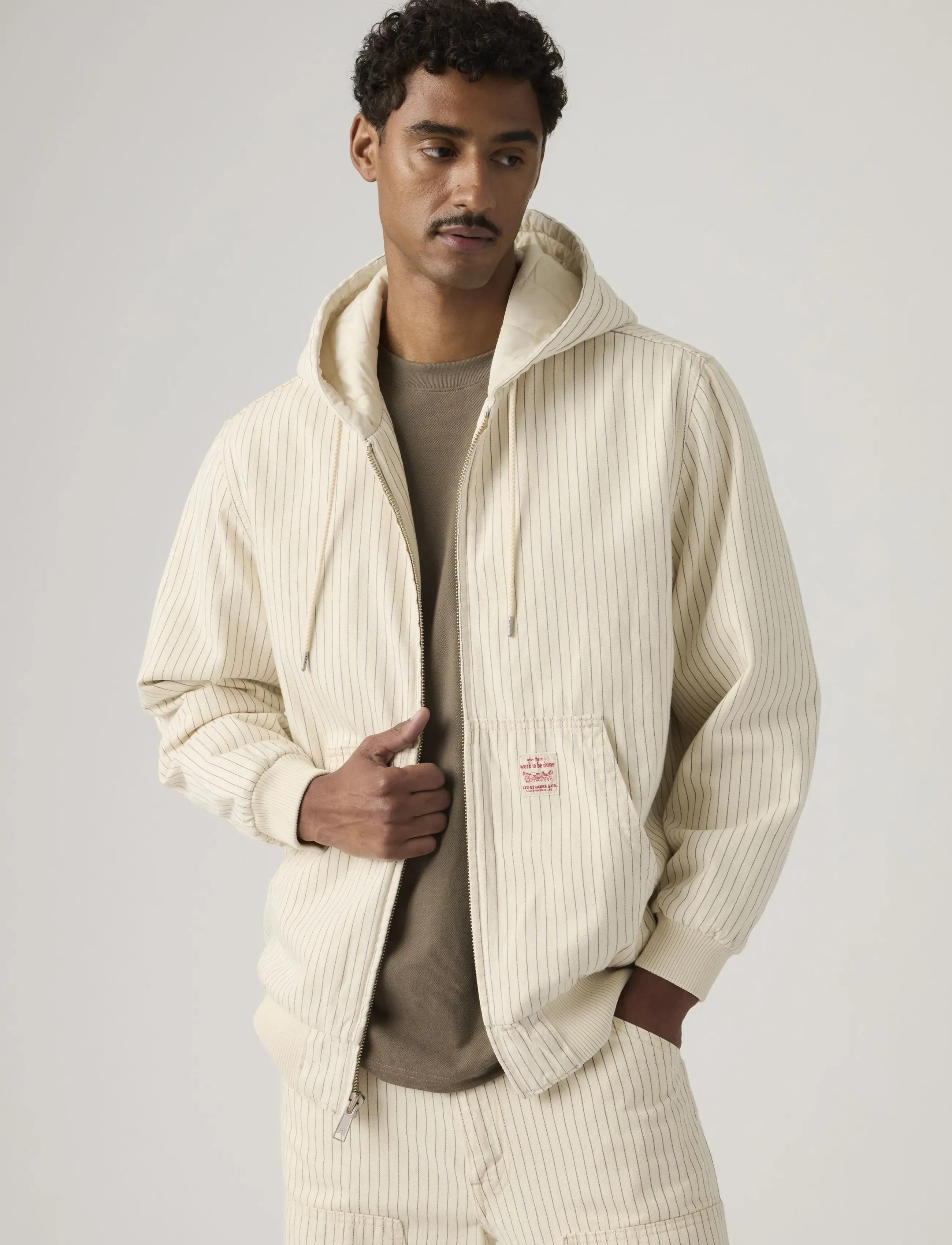 Levi's Potrero Denim Hoody Marris Str, L, Denim, Creme - Lined Jackets, Männerswear