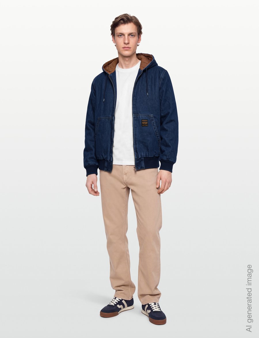 Levi's® - POTRERO DENIM HOODY TURN ME UP - džinsiniai švarkeliai su pamušalu - dark indigo - worn in - 0