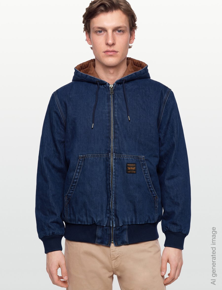 Levi's® - POTRERO DENIM HOODY TURN ME UP - džinsiniai švarkeliai su pamušalu - dark indigo - worn in - 3