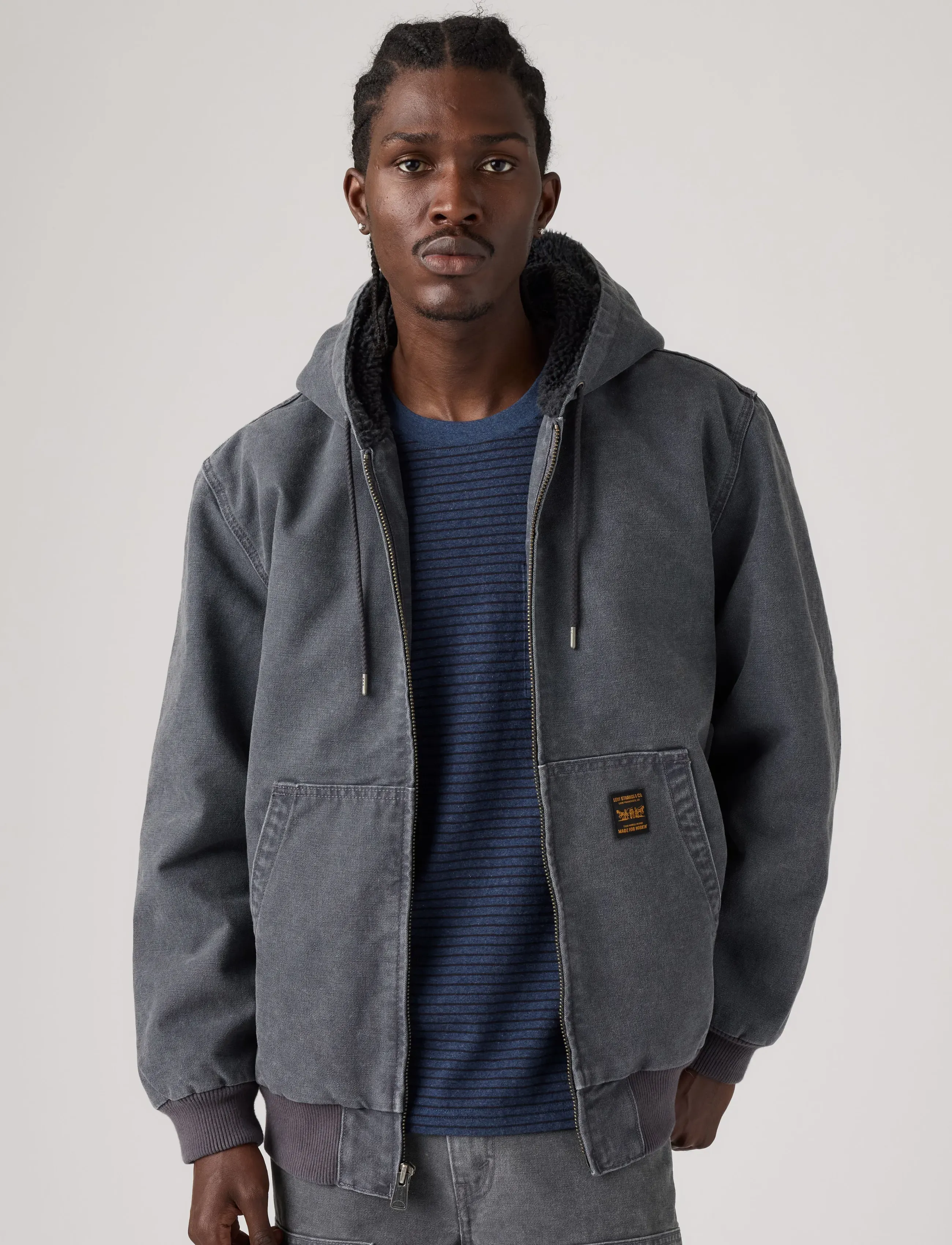 Levi's® POTRERO DENIM HOODY DUO FADE P - Teksatagid - GREYS / grey