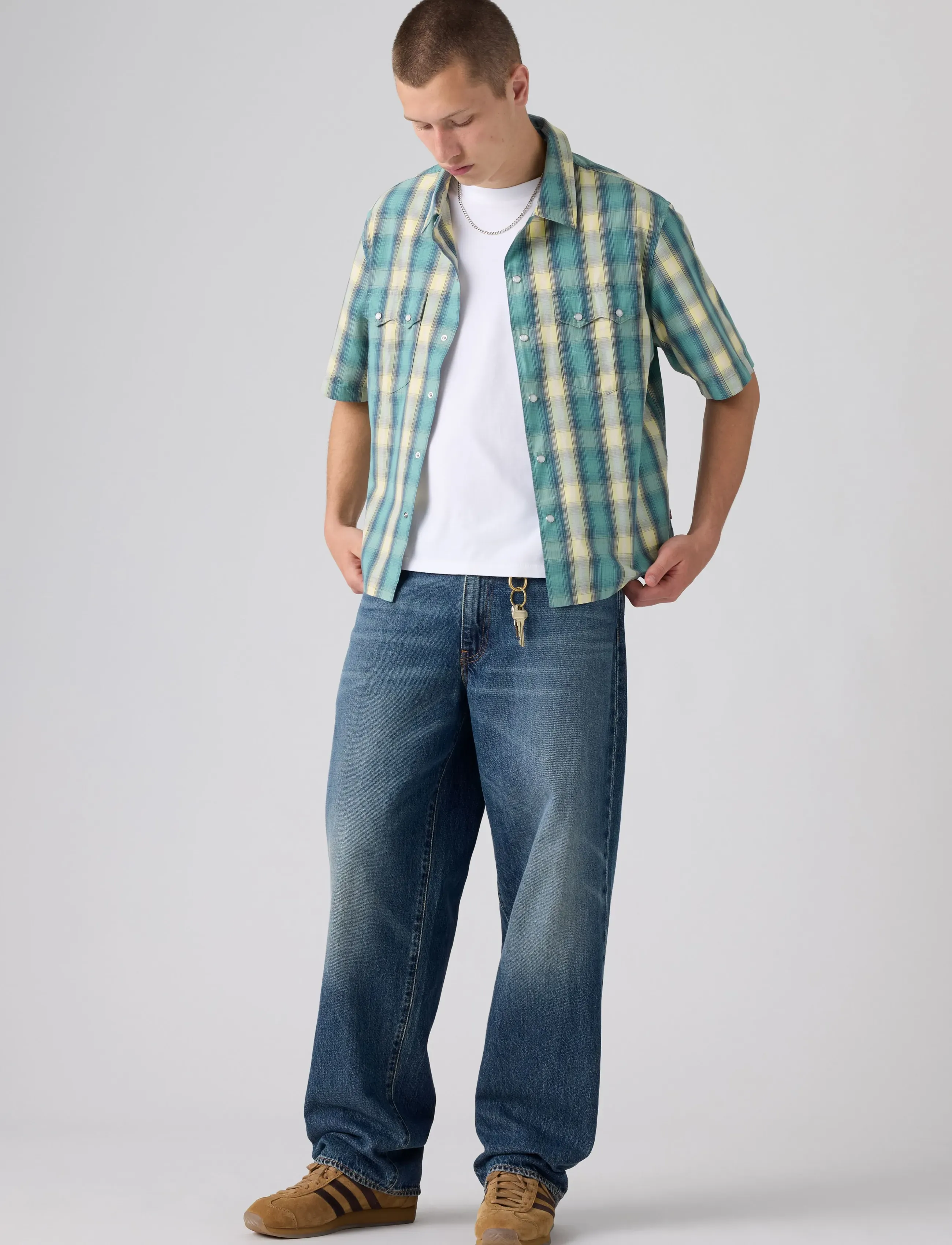 Levi's® 578 BAGGY VARNISHED TARNISH - Streetwear - MED INDIGO - WORN IN / blue