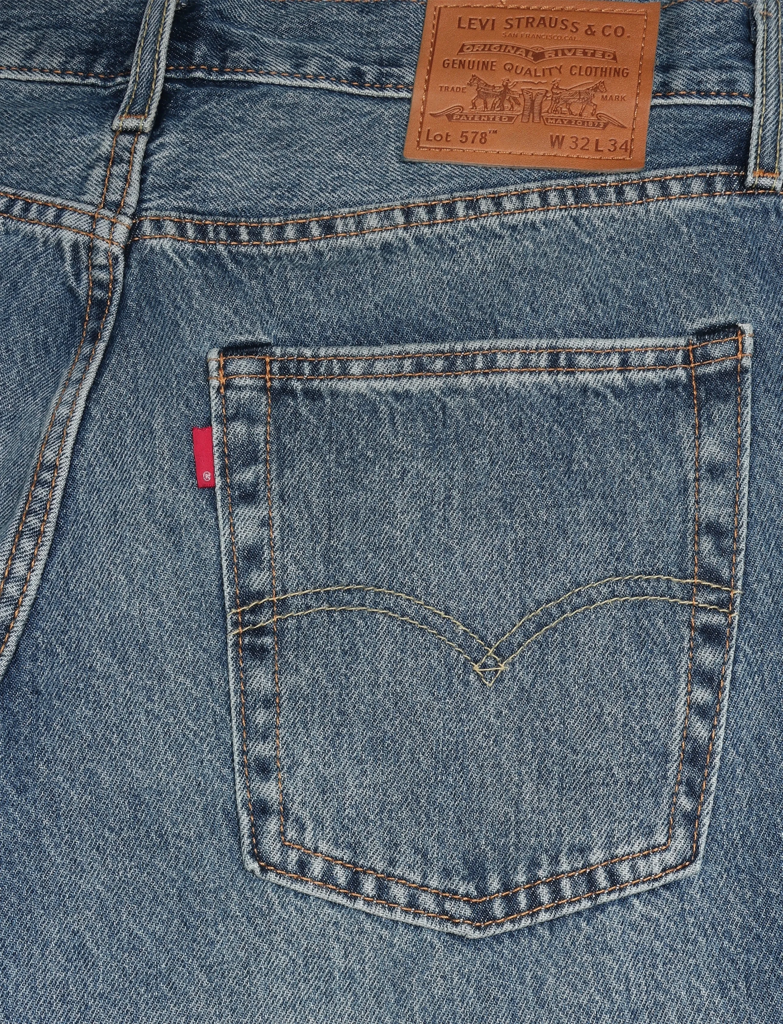 Levi's® - 578 BAGGY VARNISHED TARNISH - loose jeans - med indigo - worn in - 4