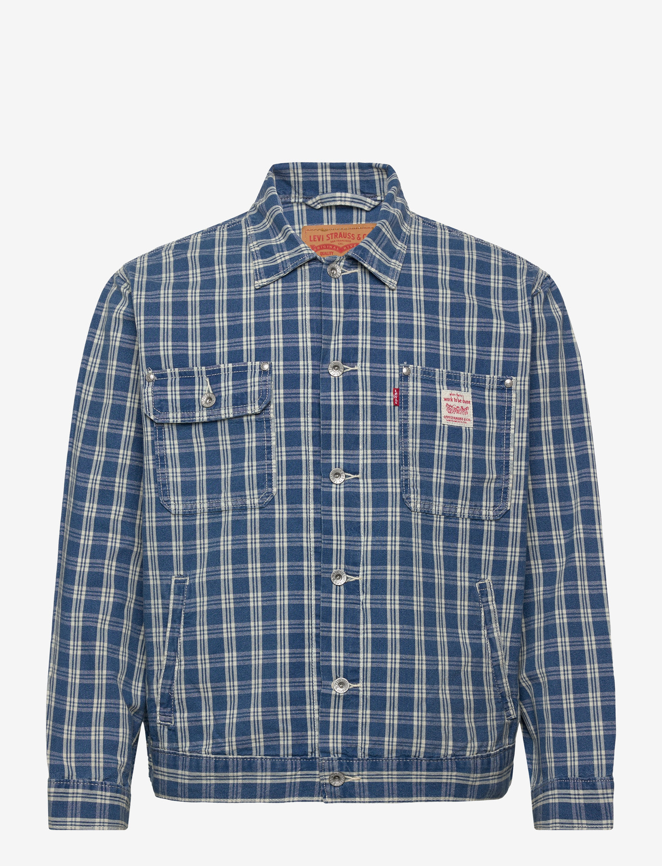 Levi's® - SUNRISE TRUCKER SUMMER CHECK T - unlined denim jackets - med indigo - worn in - 1