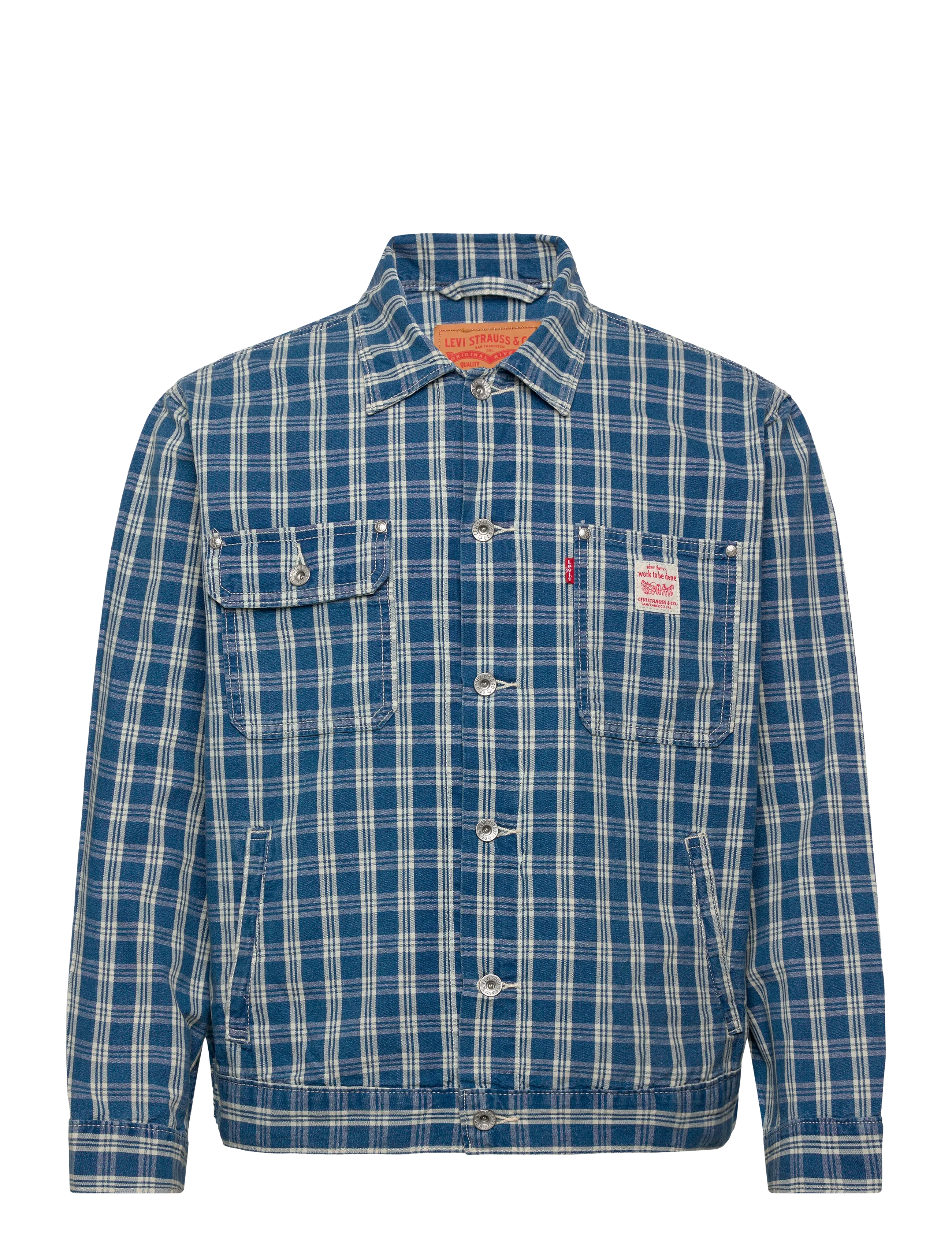 Levi's® - SUNRISE TRUCKER SUMMER CHECK T - unlined denim jackets - med indigo - worn in - 1