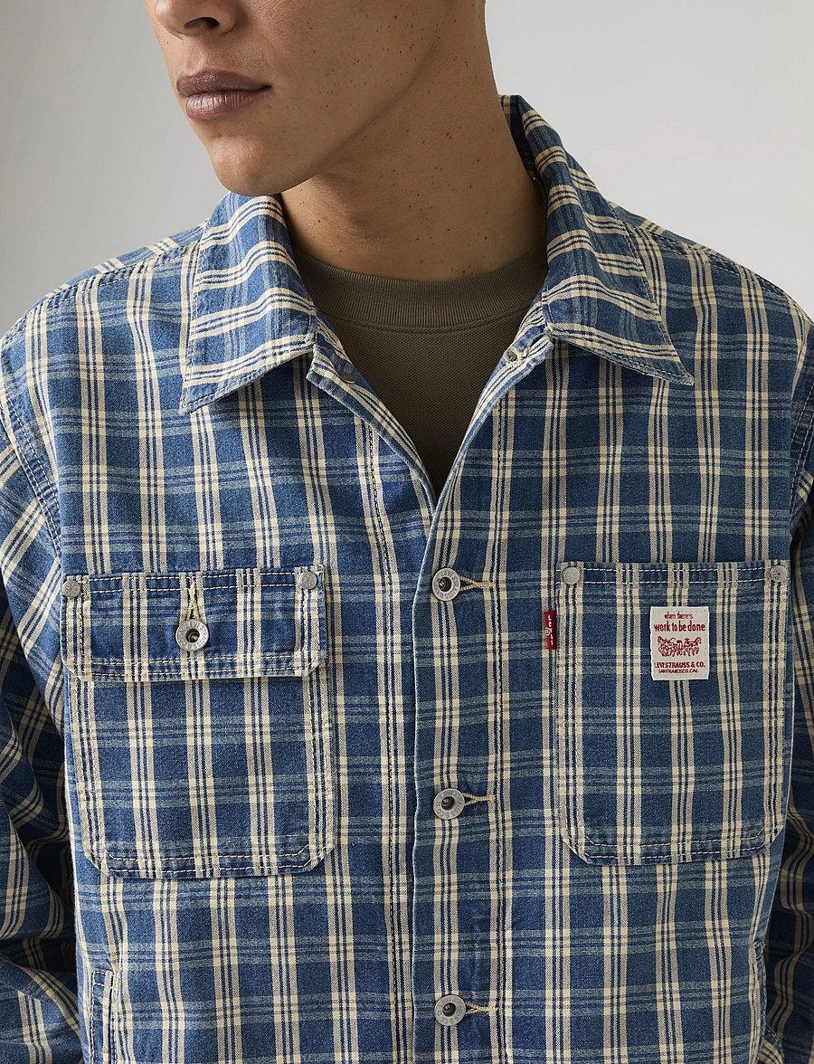 Levi's® - SUNRISE TRUCKER SUMMER CHECK T - spijkerjasjes zonder voering - med indigo - worn in - 4