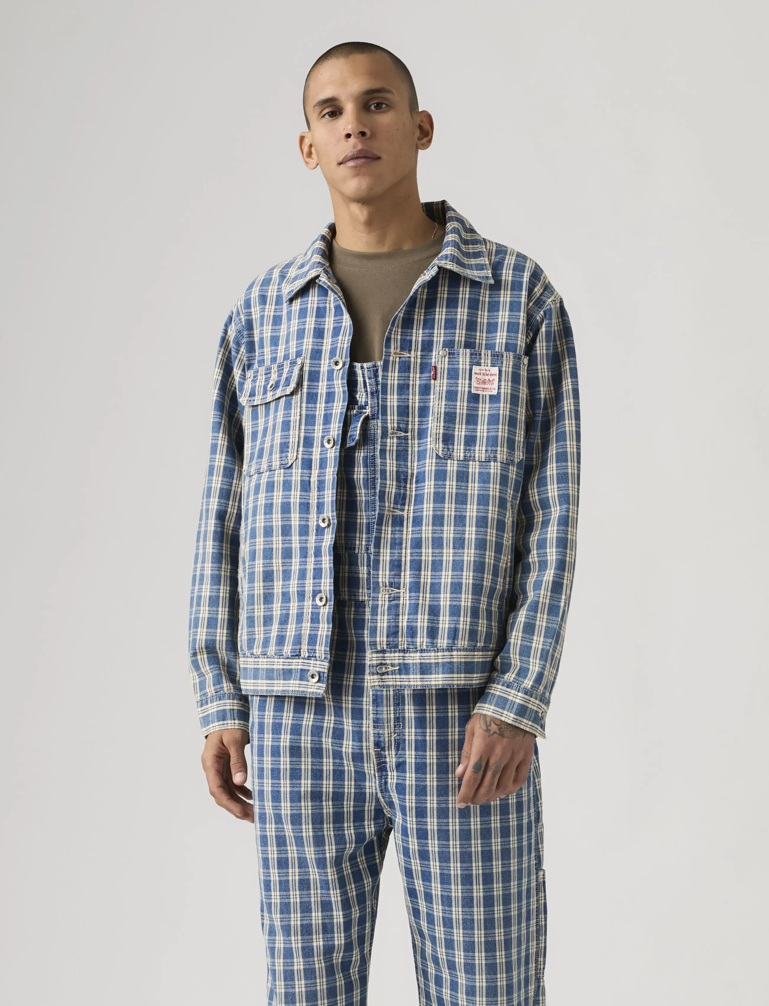 Levi's® - SUNRISE TRUCKER SUMMER CHECK T - unlined denim jackets - med indigo - worn in - 5