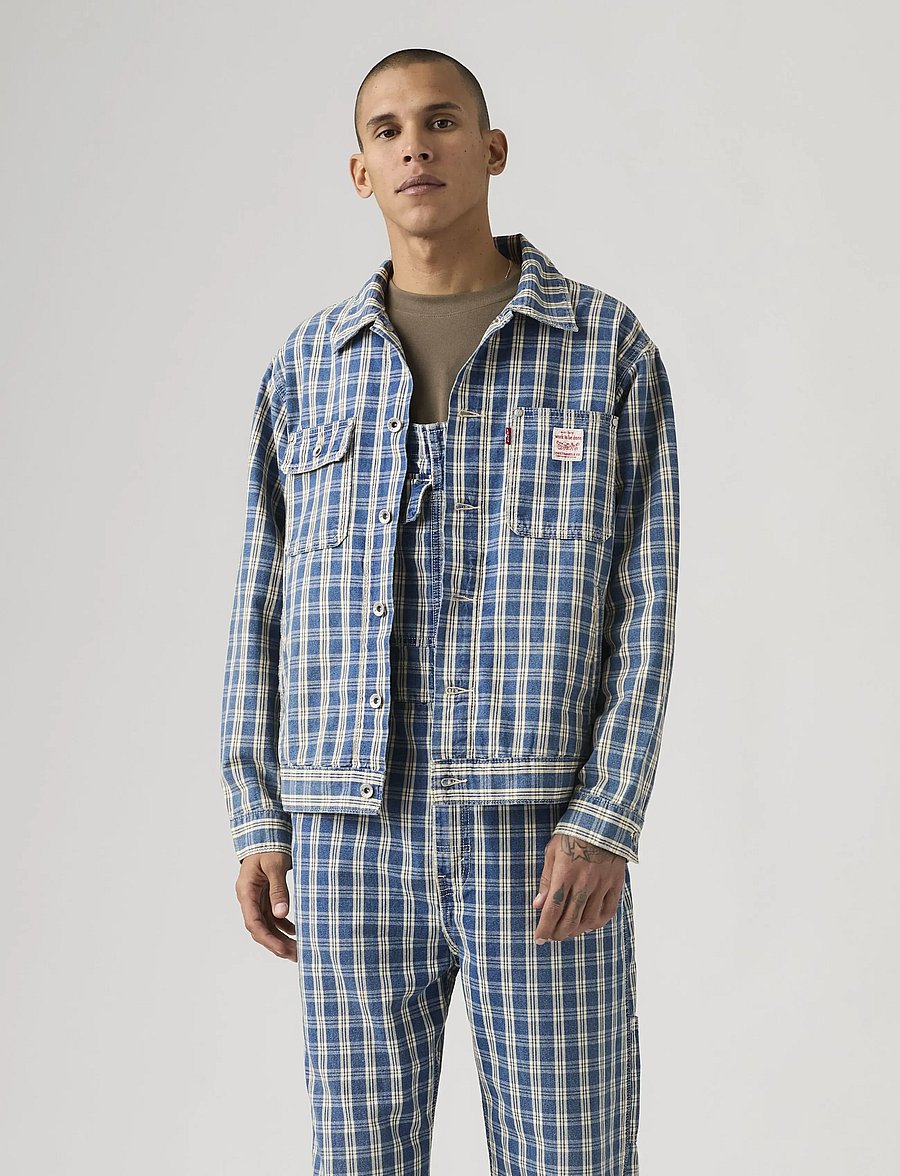 Levi's® - SUNRISE TRUCKER SUMMER CHECK T - unlined denim jackets - med indigo - worn in - 5
