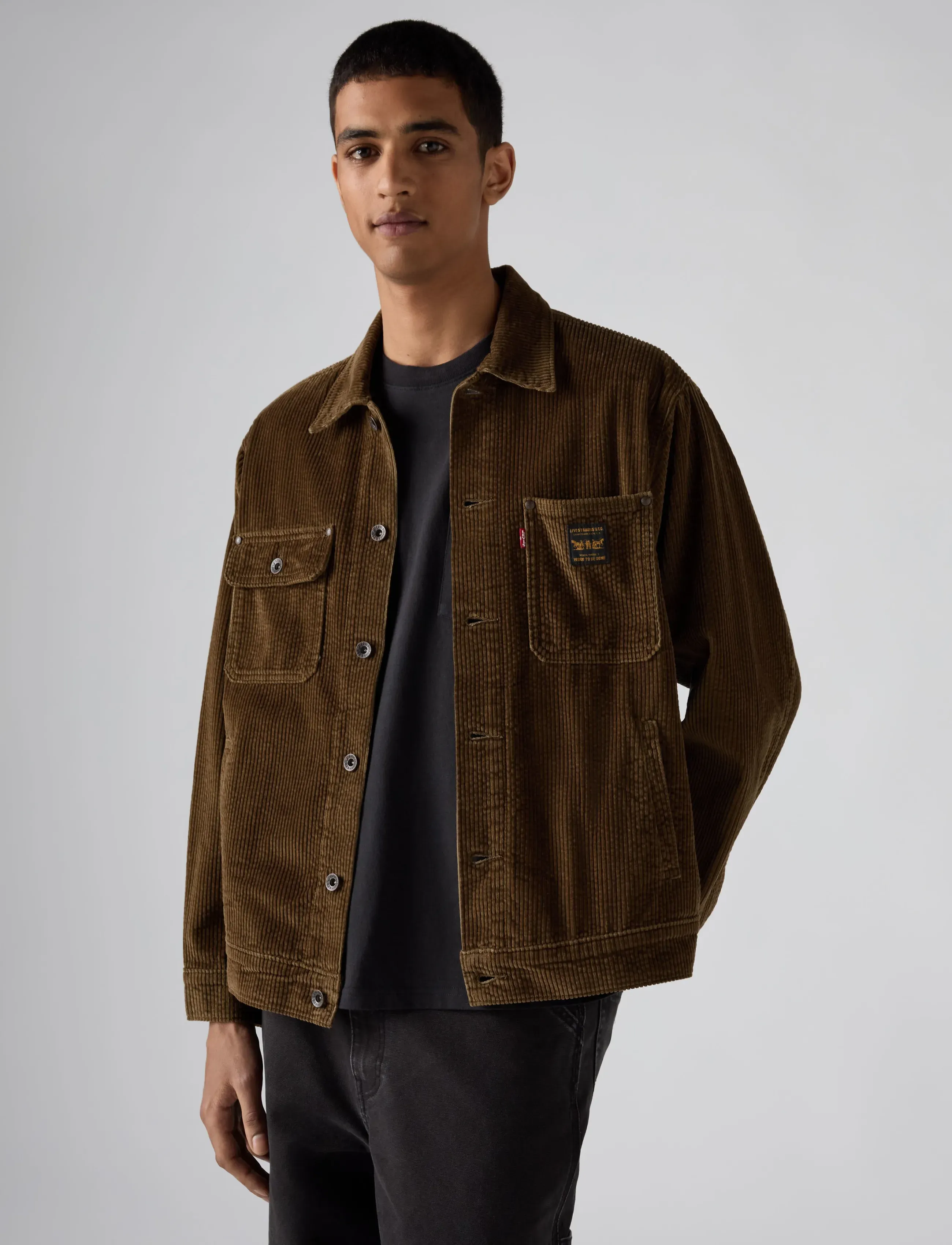 Levi's Sunrise Trucker Desert Palm Co, Herren, Cord Truckerjacke, Braun, Gr.S