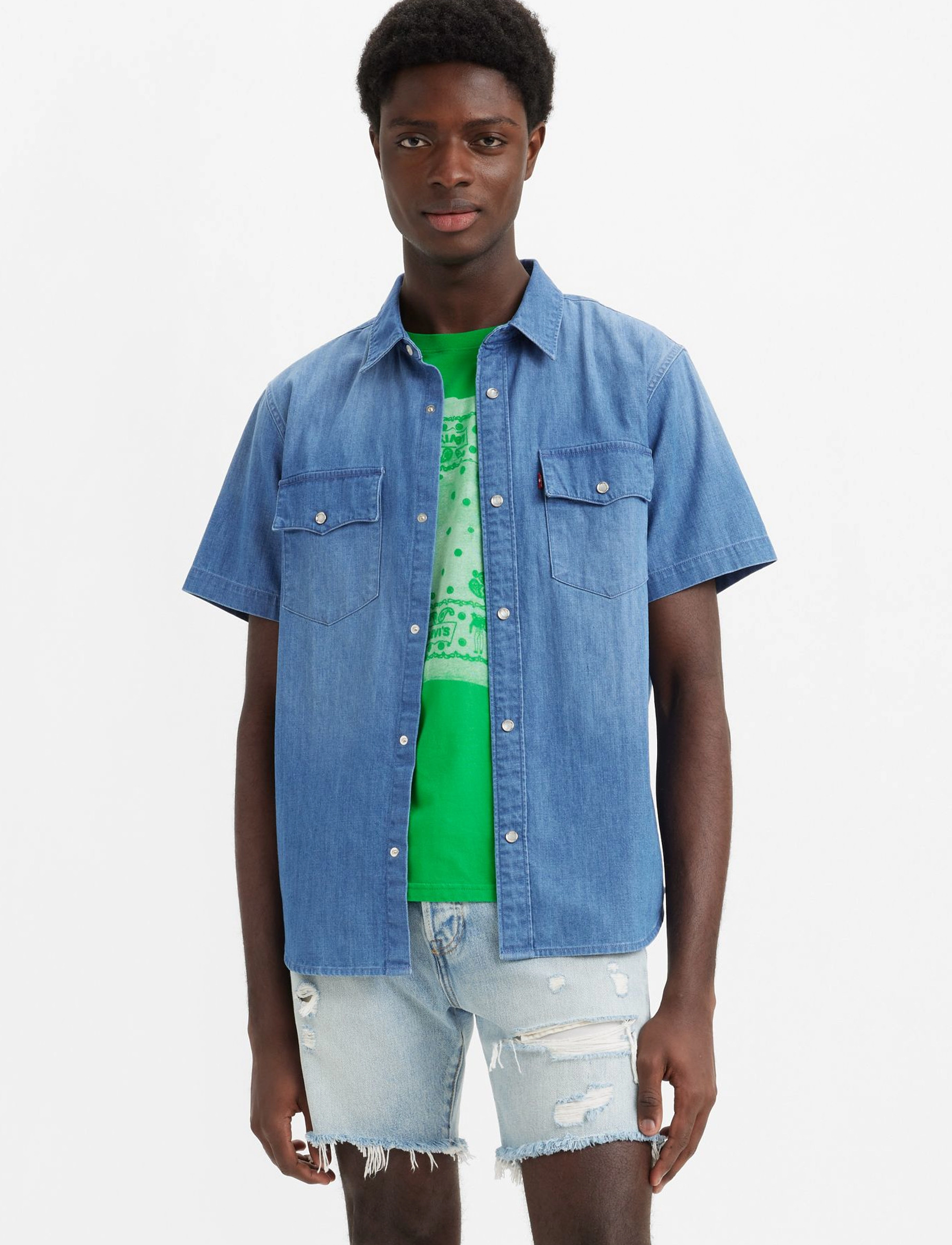 Levi's® - SS RELAXED FIT WESTERN TOMBSTO - light indigo - flat finis - 3