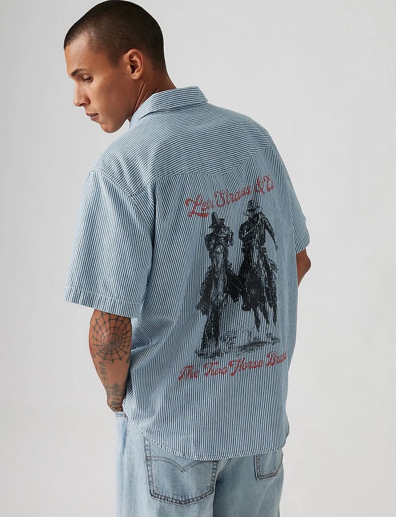 Levi's® - SS RELAXED FIT WESTERN VIRGINI - lühikeste varrukatega särgid - light indigo - worn in - 0