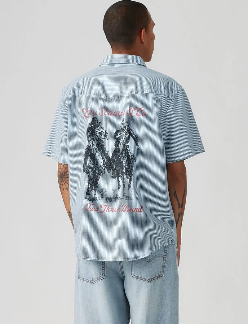 Levi's® - SS RELAXED FIT WESTERN VIRGINI - lühikeste varrukatega särgid - light indigo - worn in - 4