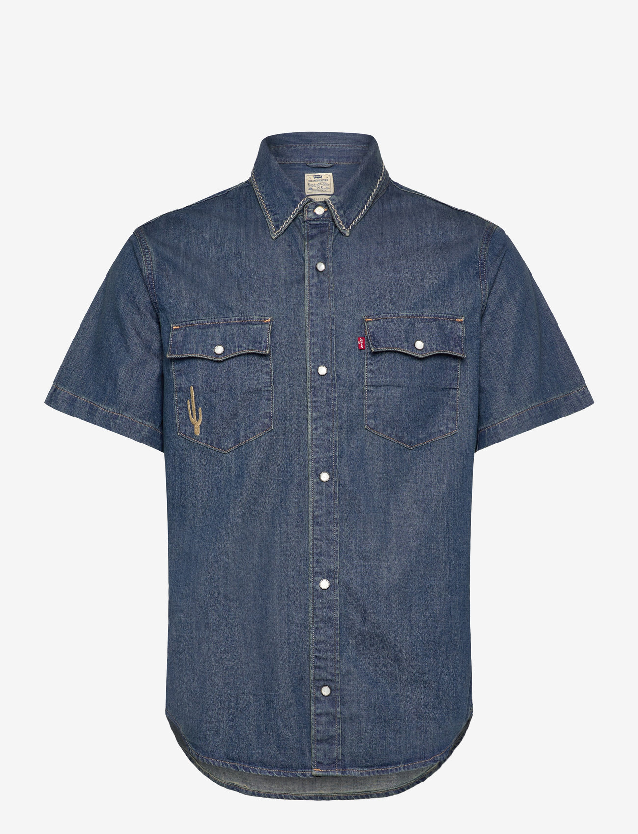 Levi's® - SS RELAXED FIT WESTERN HUCKLEB - med indigo - worn in - 0