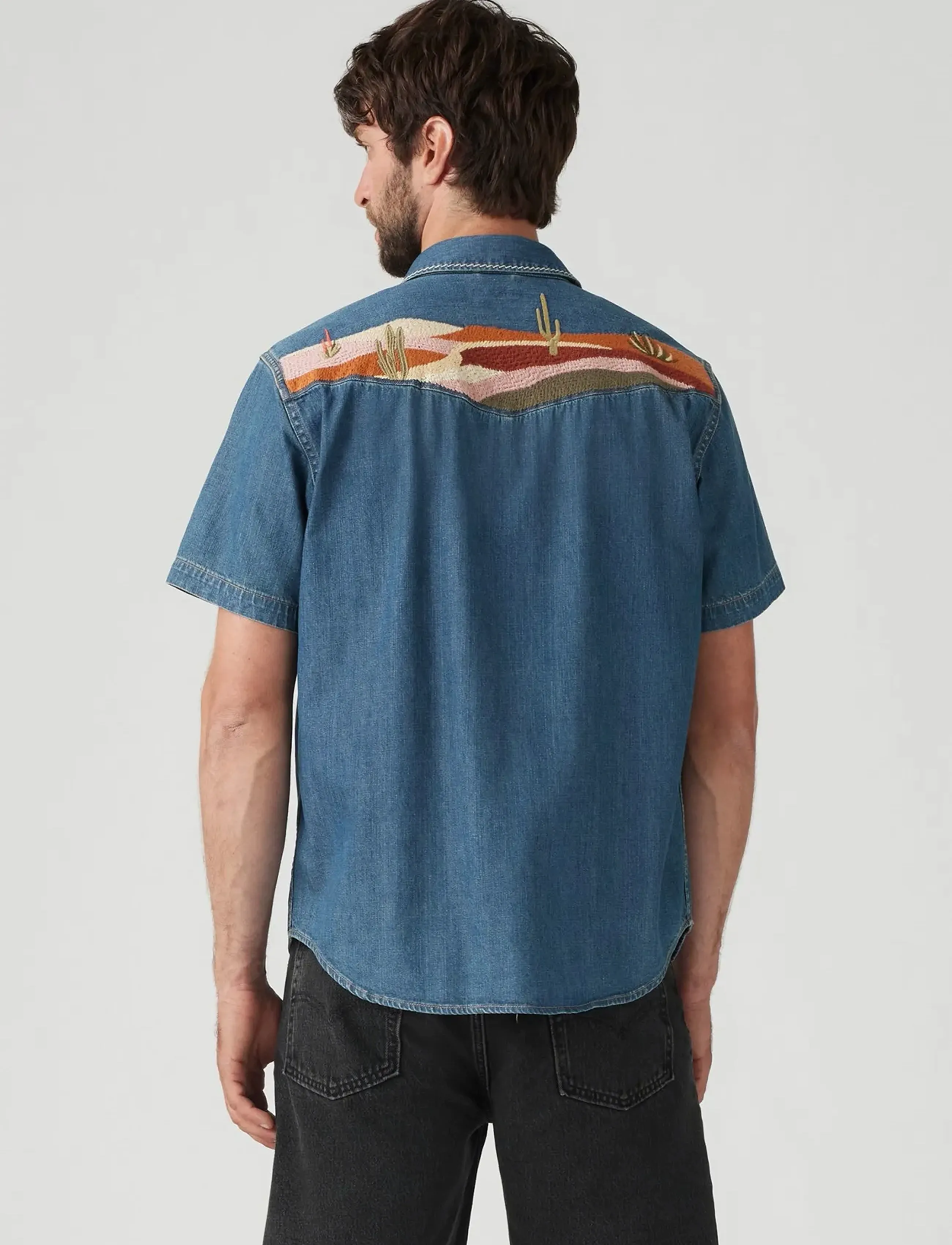 Levi's® - SS RELAXED FIT WESTERN HUCKLEB - med indigo - worn in - 3
