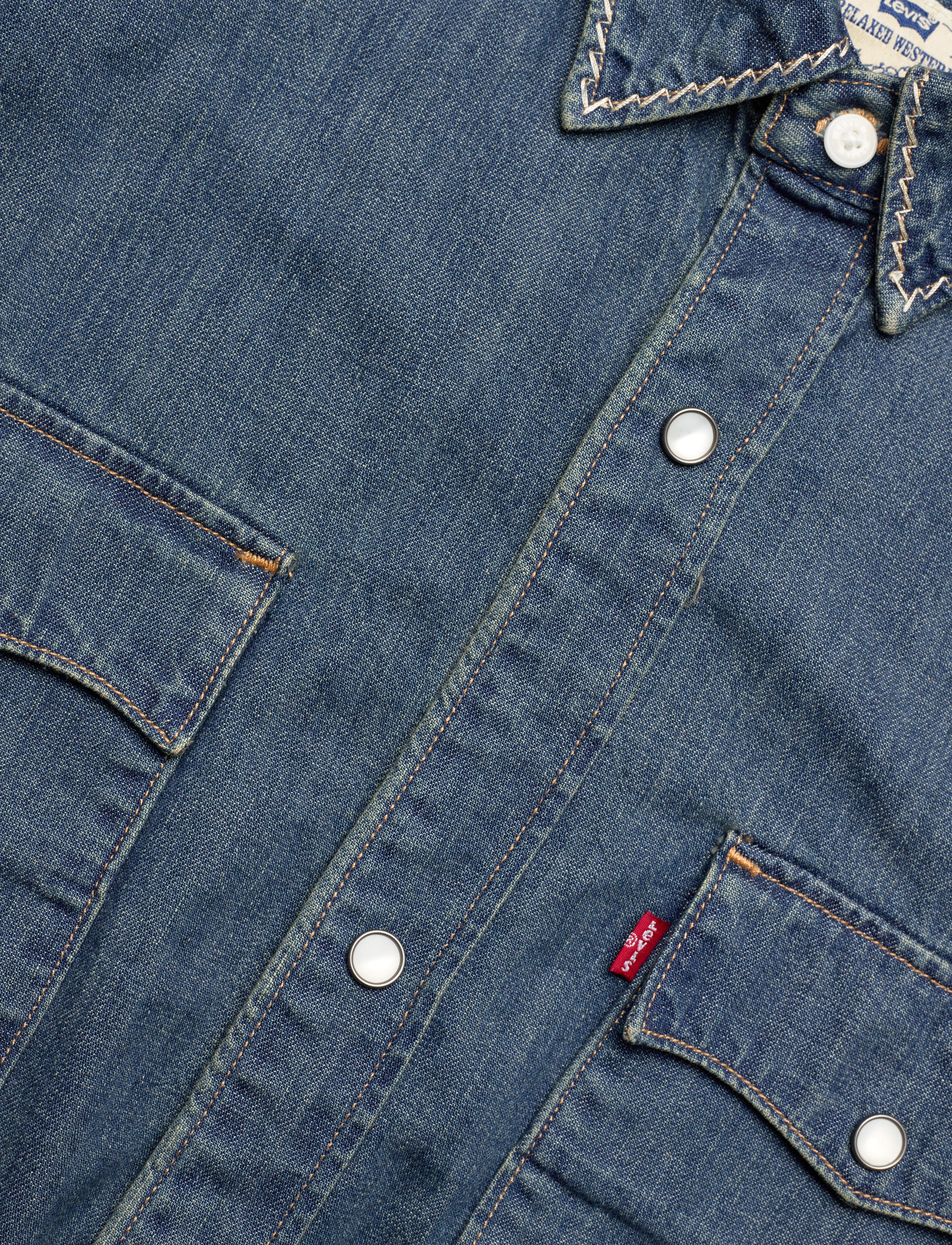 Levi's® - SS RELAXED FIT WESTERN HUCKLEB - med indigo - worn in - 4