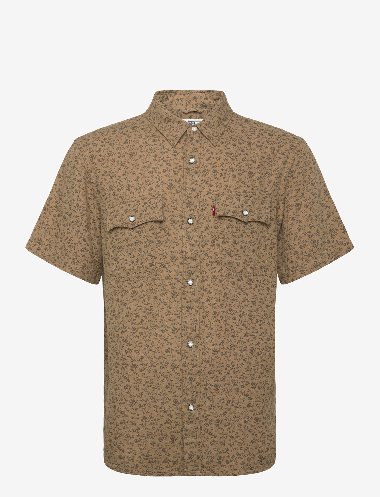 Levi's® - SS RELAXED FIT WESTERN BRAN FL - pattern shirts - browns - 1