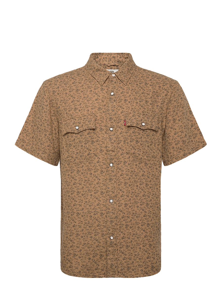 Levi's® - SS RELAXED FIT WESTERN BRAN FL - mønstrede skjorter - browns - 1