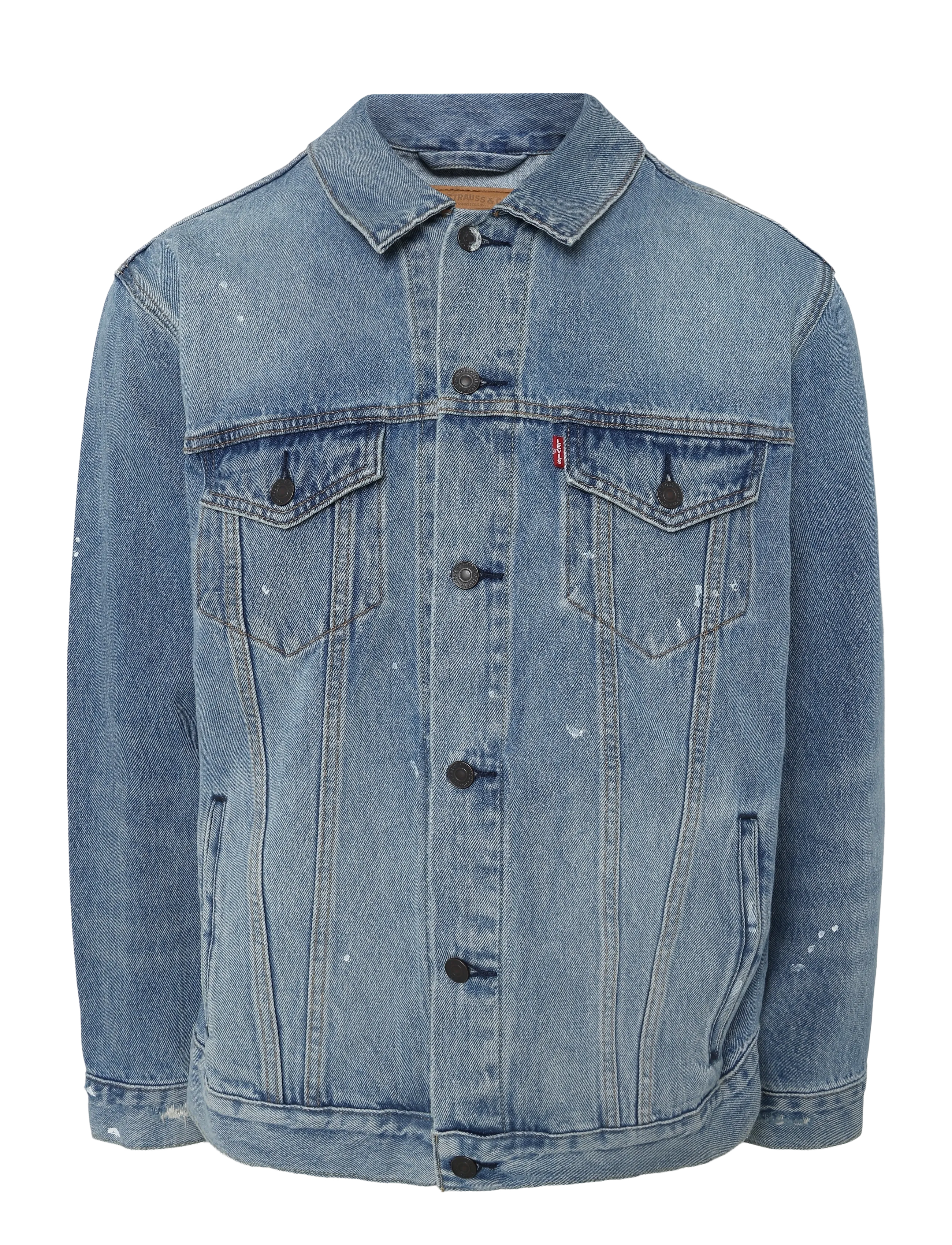 Levi's® - RELAXED FIT TRUCKER PAINT SPLA - ofodrade jeansjackor - med indigo - worn in - 1