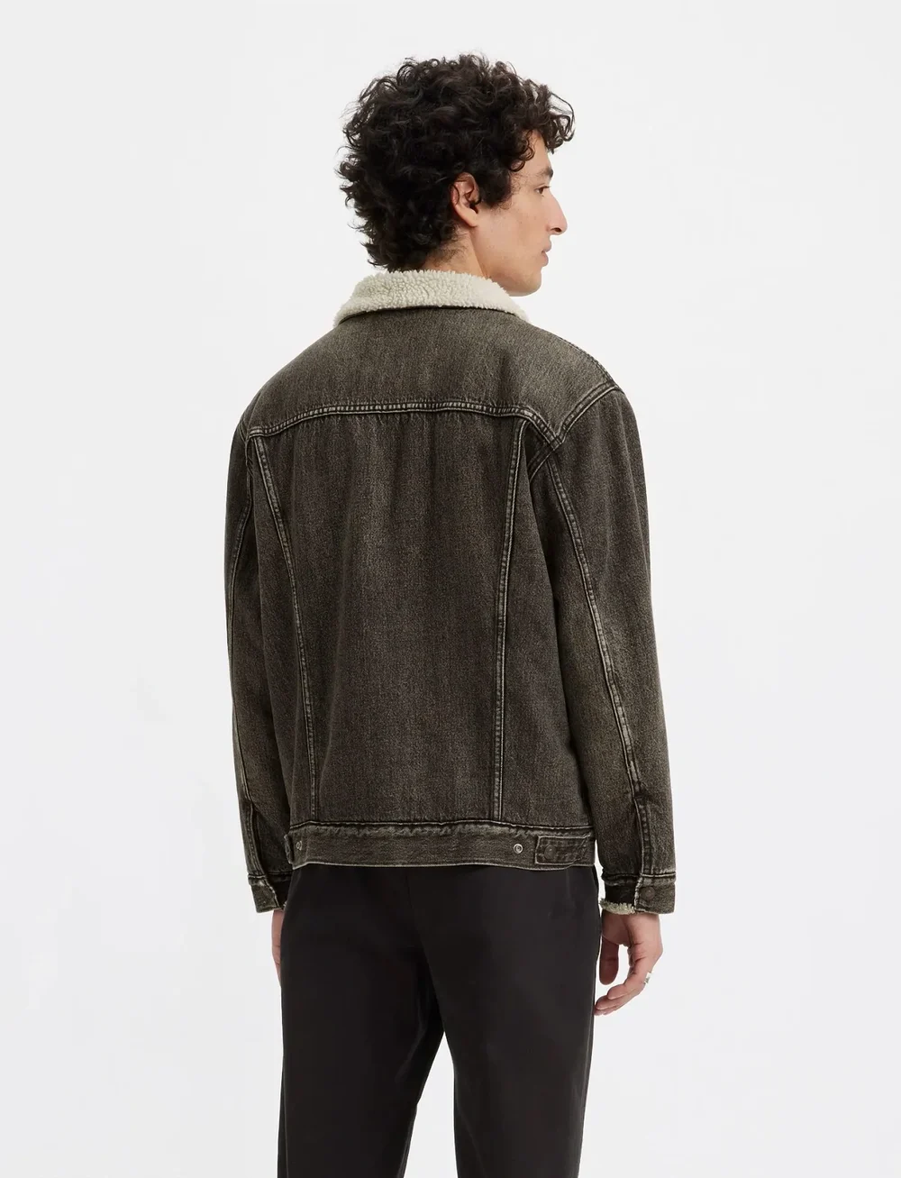 Levi's® - RELAXED FIT SHERPA TRKR SALT L - gefütterte denimjacken - blacks - 3