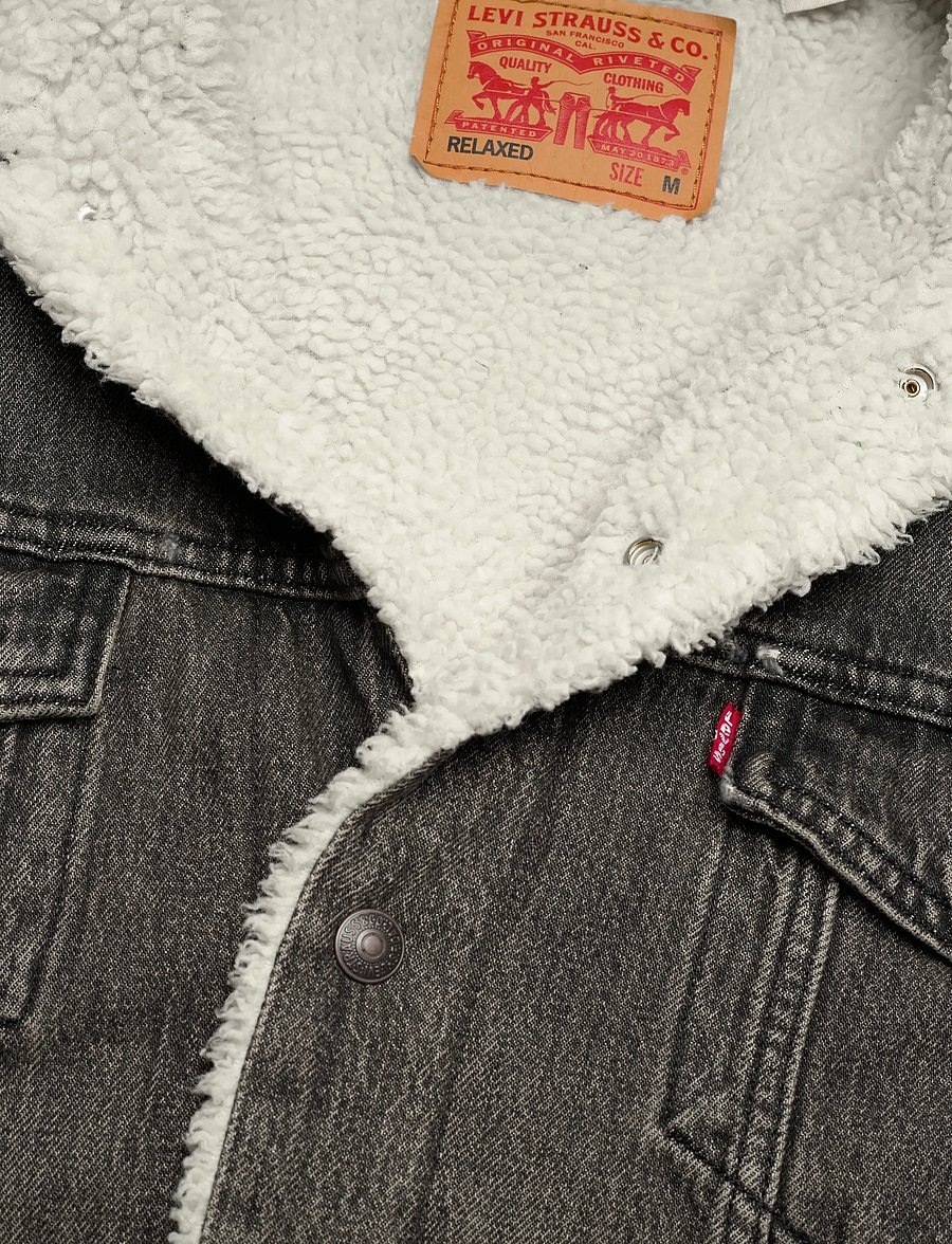 Levi's® - RELAXED FIT SHERPA TRKR SALT L - gefütterte denimjacken - blacks - 4
