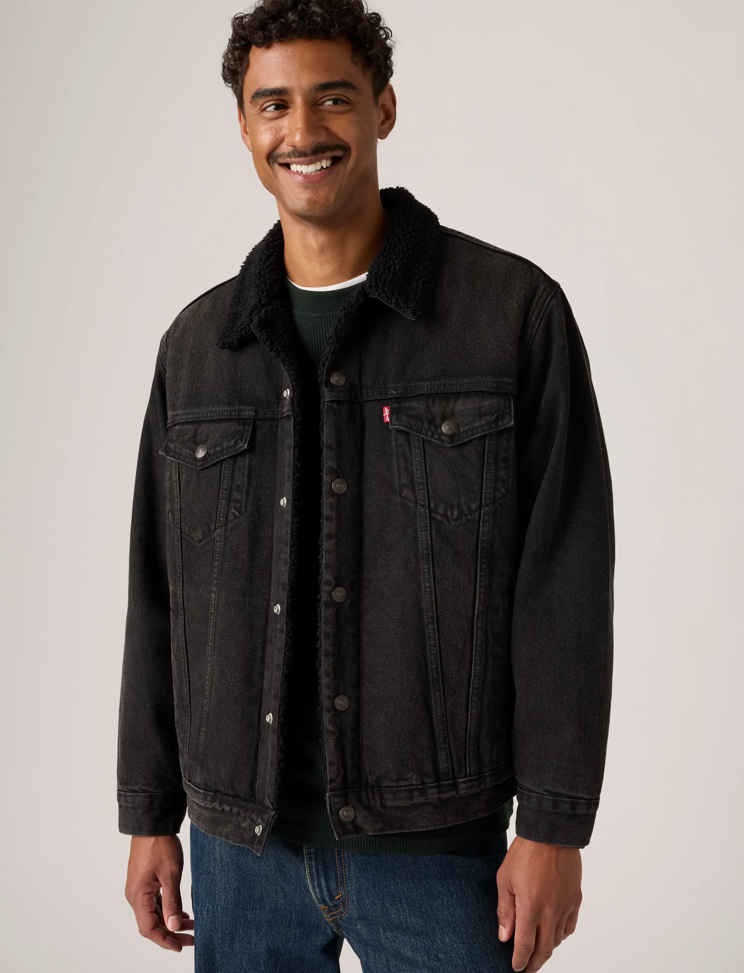 Levi's® RELAXED FIT SHERPA TRKR AT MID - Üleriided - BLACKS / black