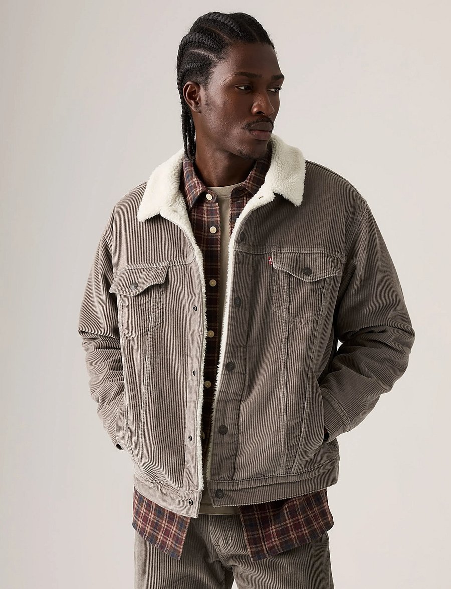 Levi's® - RELAXED FIT SHERPA TRKR SMOKEY - forede denimjakker - neutrals - 0