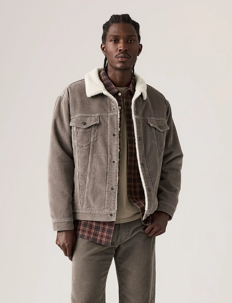 Levi's® - RELAXED FIT SHERPA TRKR SMOKEY - forede denimjakker - neutrals - 3