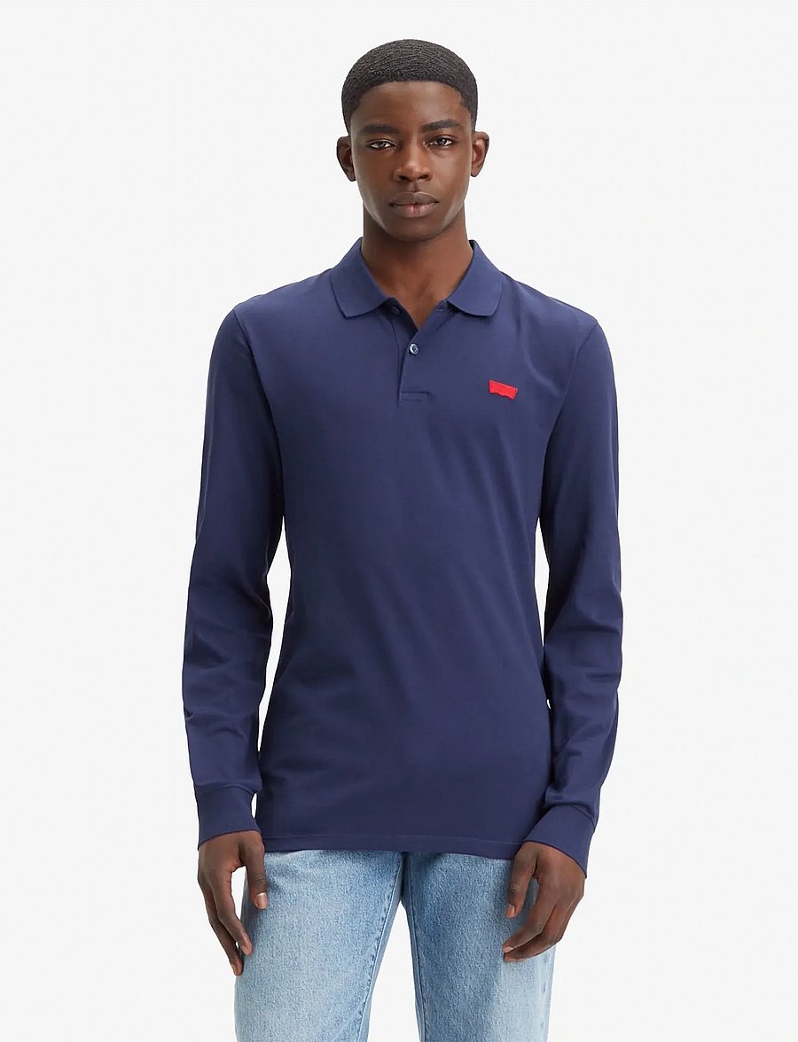 Levi's® - LS SLIM HOUSEMARK POLO NAVAL A - langærmede poloer - blues - 3