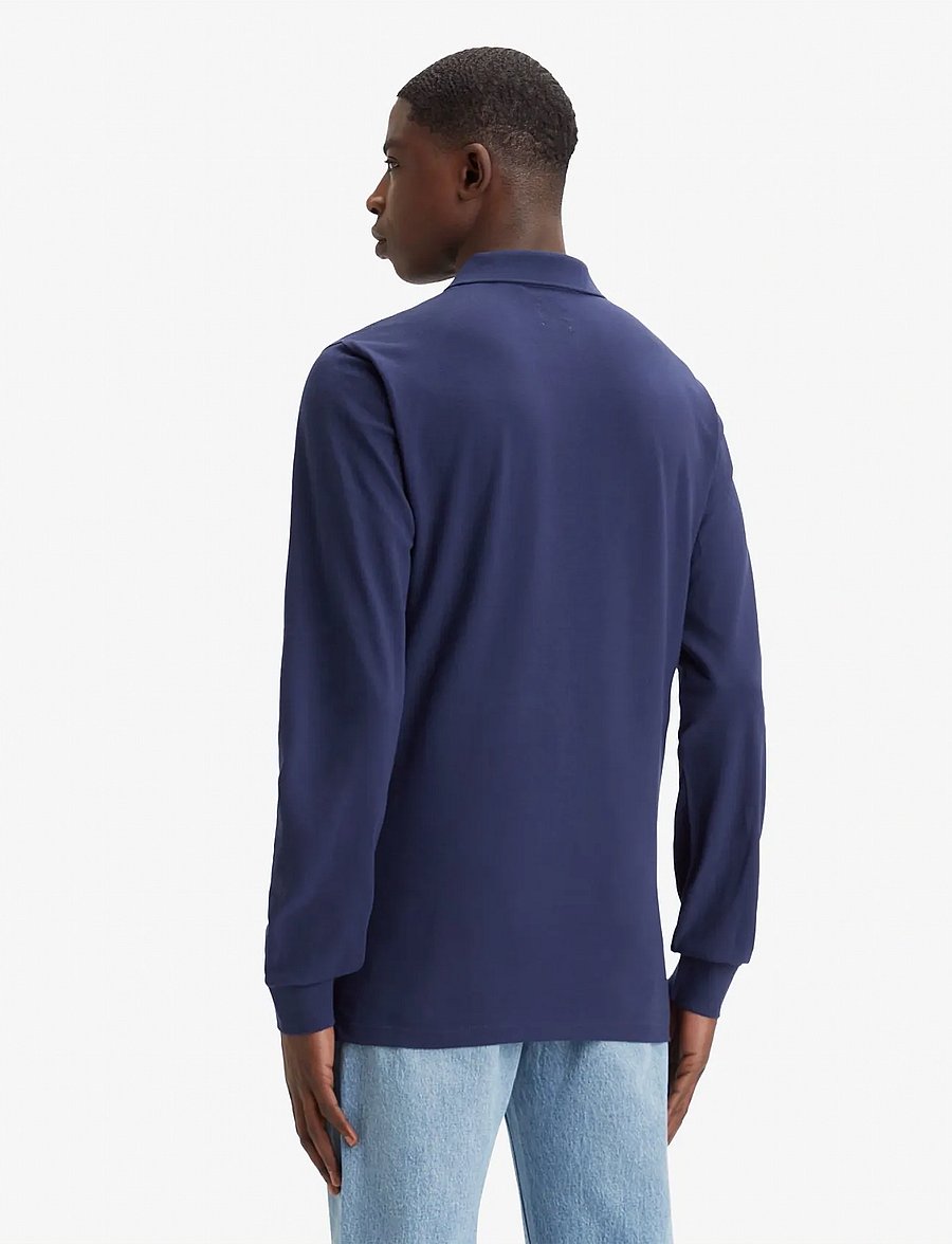 Levi's® - LS SLIM HOUSEMARK POLO NAVAL A - langærmede poloer - blues - 4