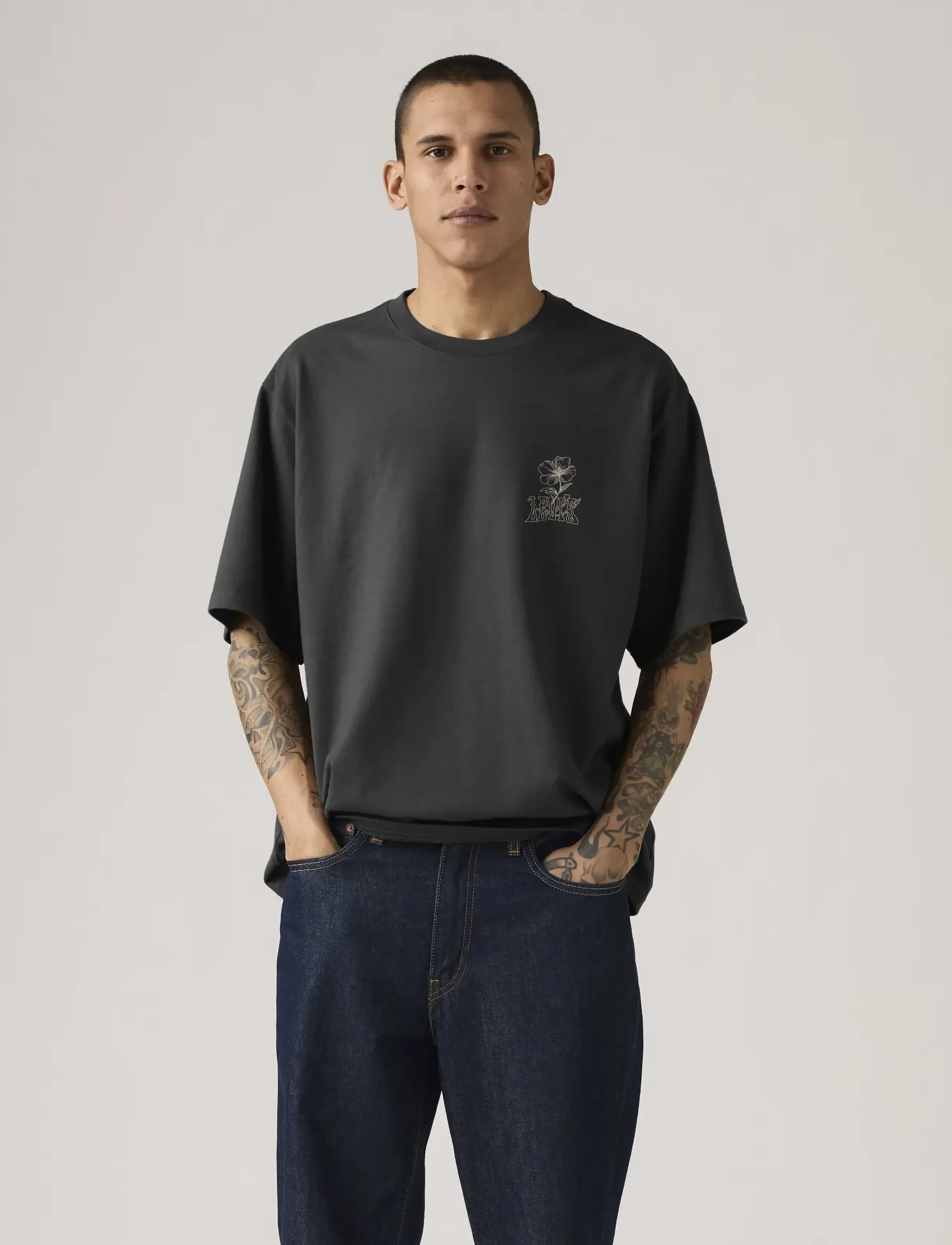 Levi's® - HALF SLEEVE TEE LEVIS TONAL SC - laveste priser - blacks - 5