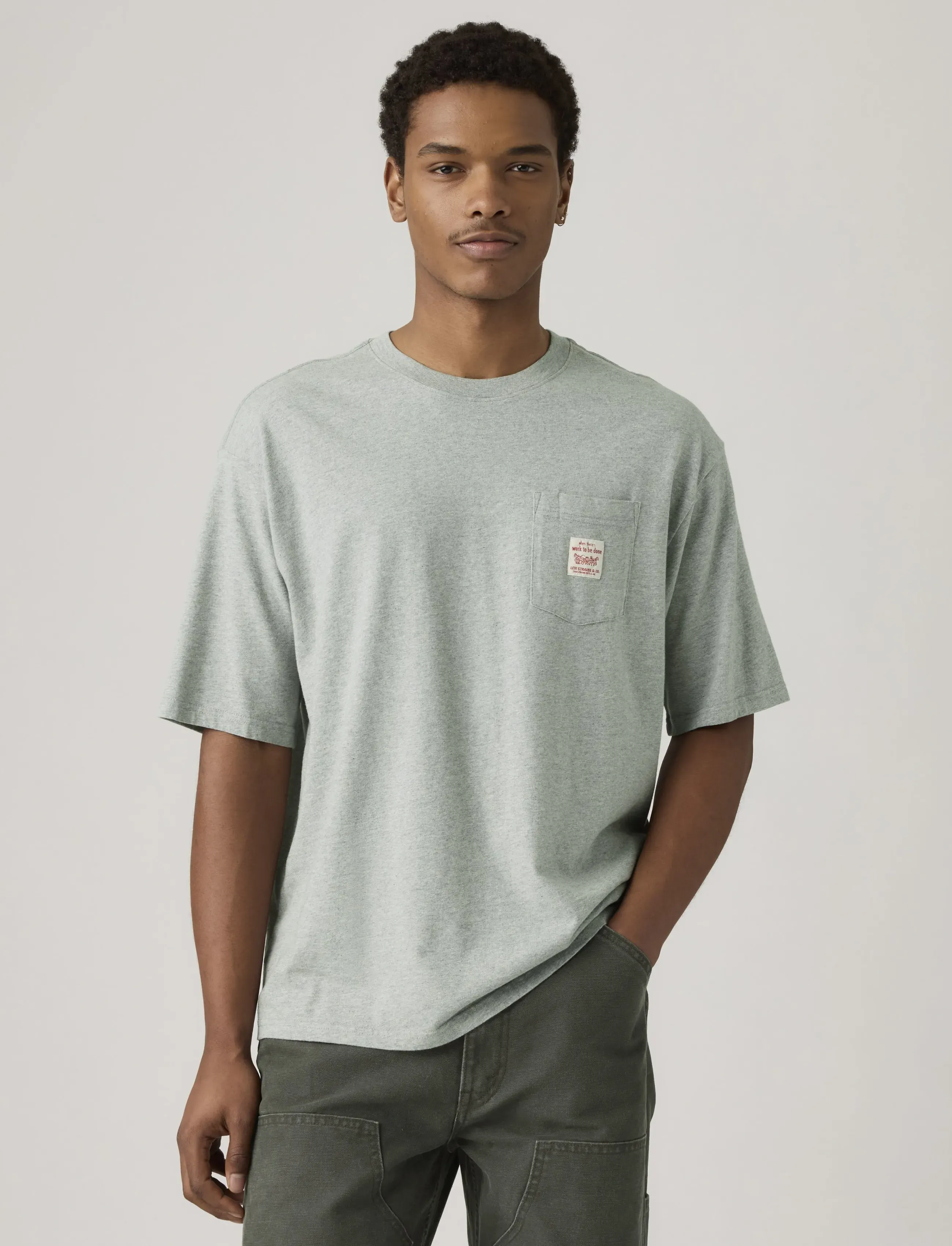 Levi's® SS WORKWEAR TEE MID TONE GREY - Offres - GREYS / grey