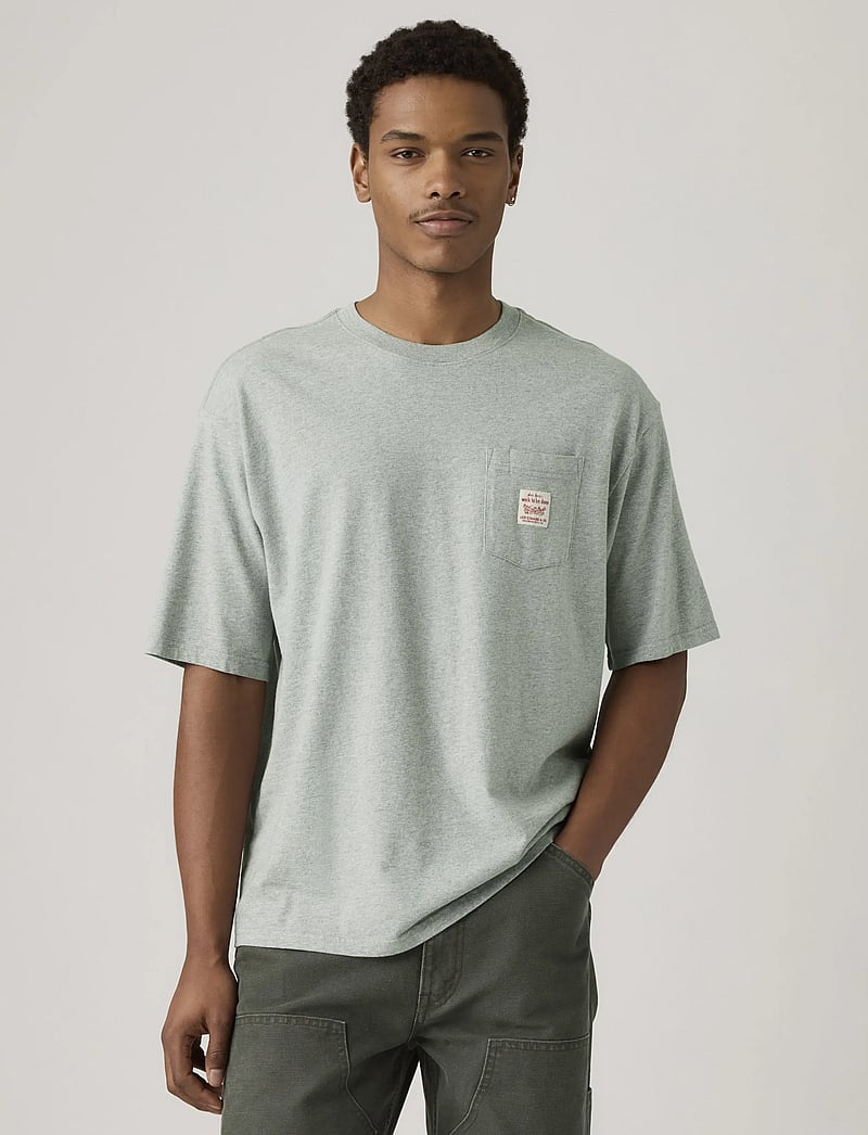 Levi's® - SS WORKWEAR TEE MID TONE GREY - krótki rękaw - greys - 0