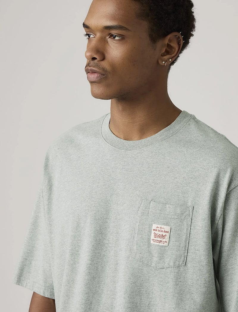Levi's® - SS WORKWEAR TEE MID TONE GREY - krótki rękaw - greys - 4