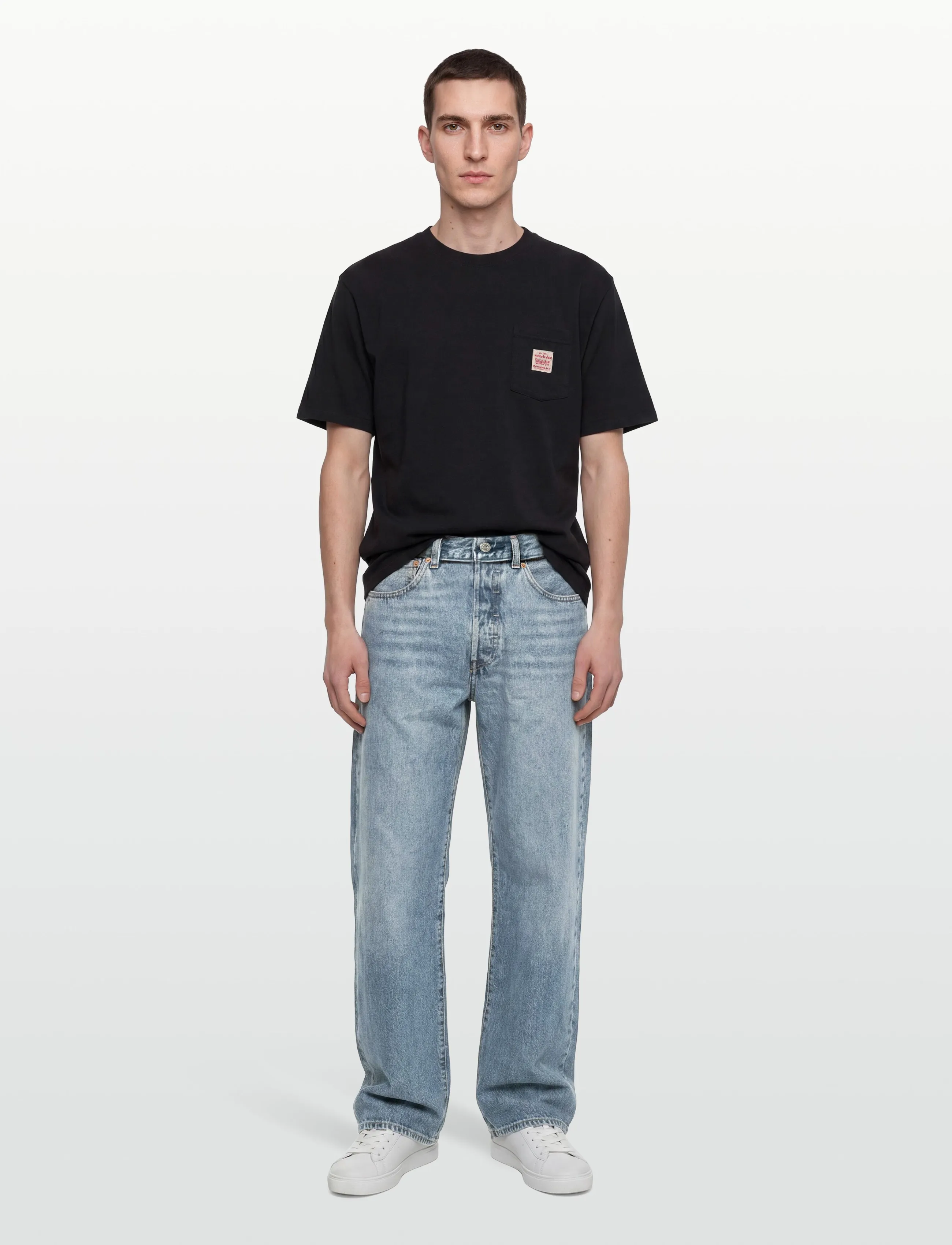 Levi's Ss Workwear Tee Meteorite, Mænd, Arbejds T-Shirt Med Lomme, Sort, Str: M