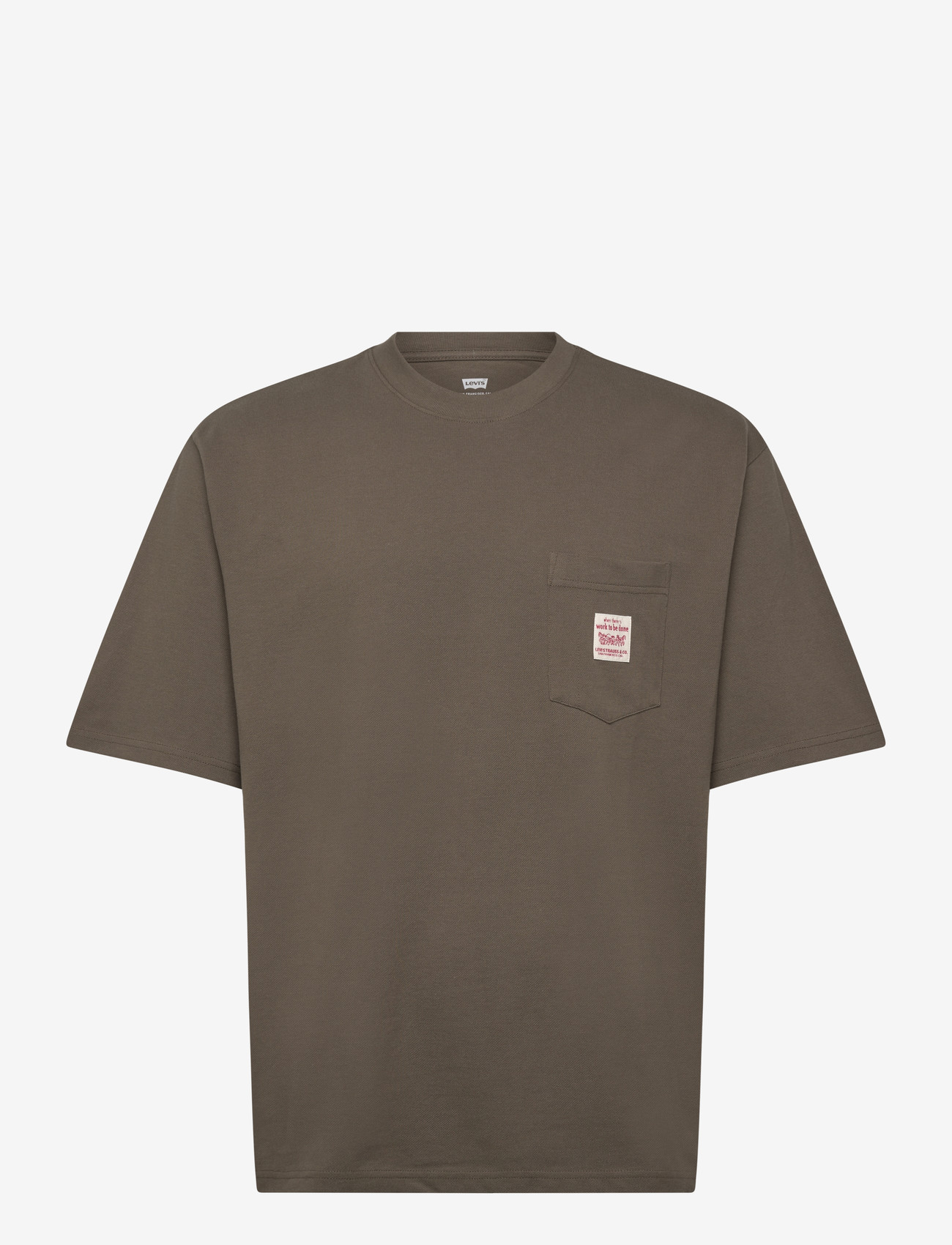 Levi's® - SS WORKWEAR TEE STONE FUDGE - lühikeste varrukatega t-särgid - browns - 1