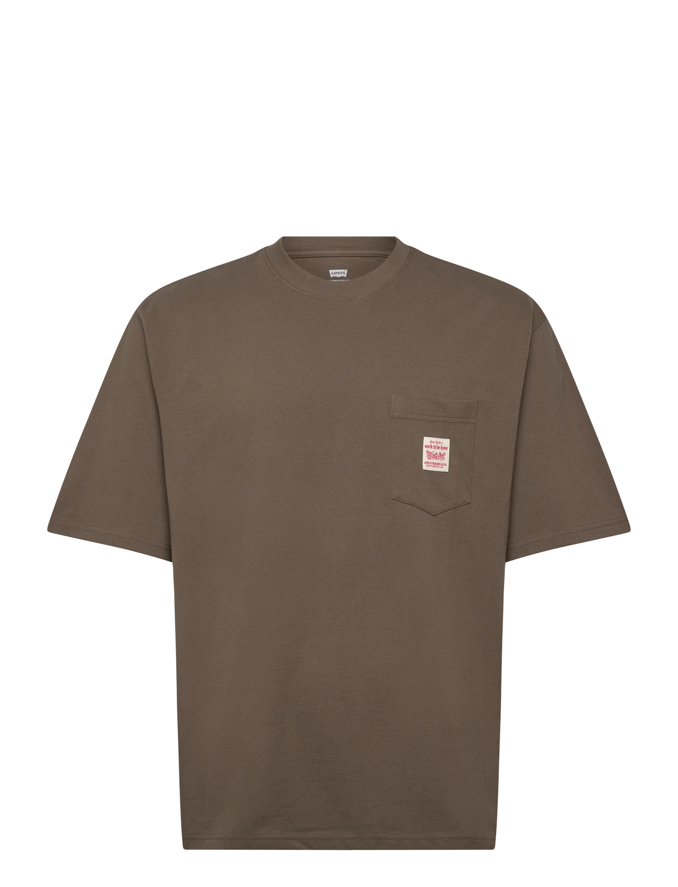 Levi's® SS WORKWEAR TEE STONE FUDGE - T-shirts - BROWNS / brown