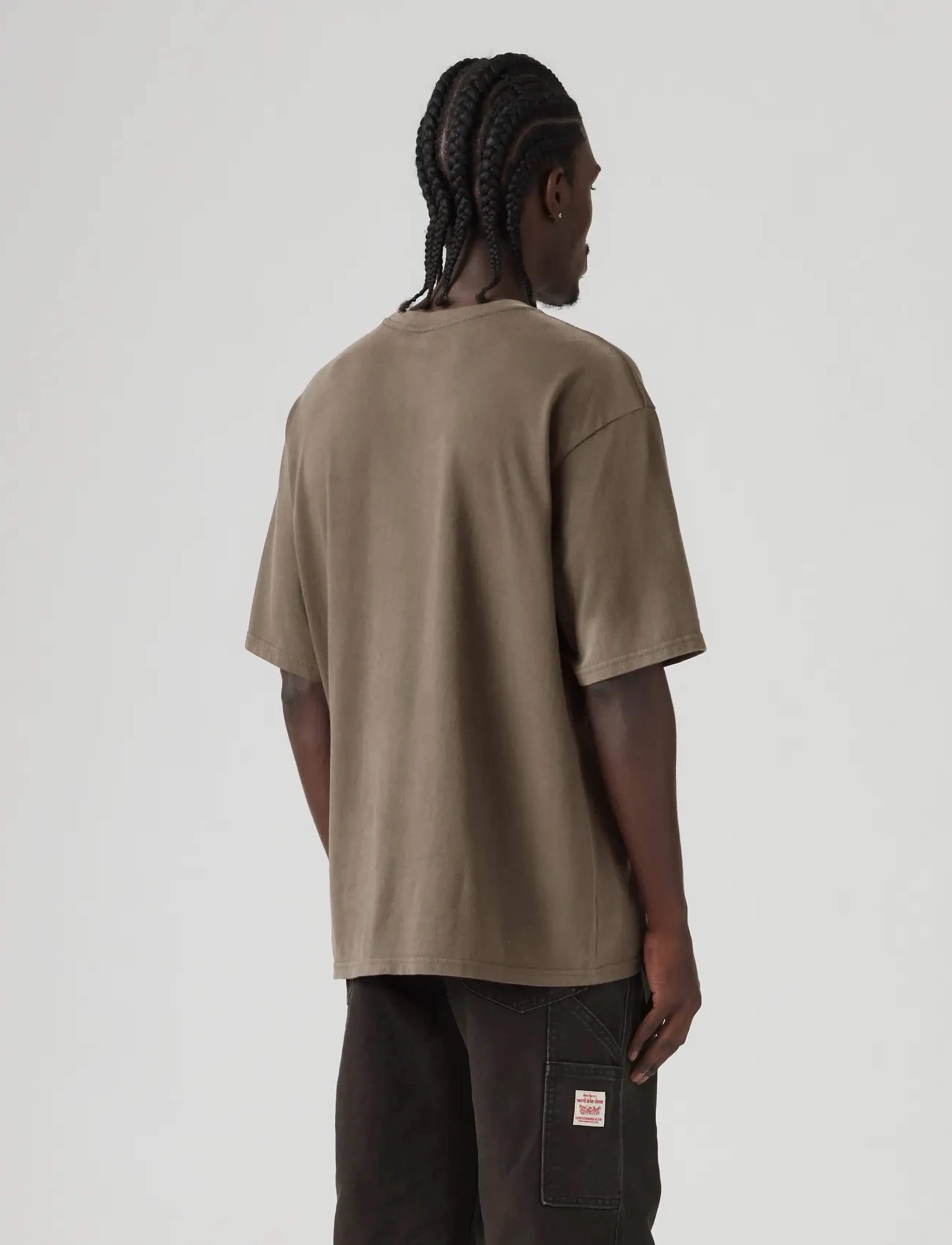 Levi's® - SS WORKWEAR TEE STONE FUDGE - kortärmade t-shirts - browns - 3