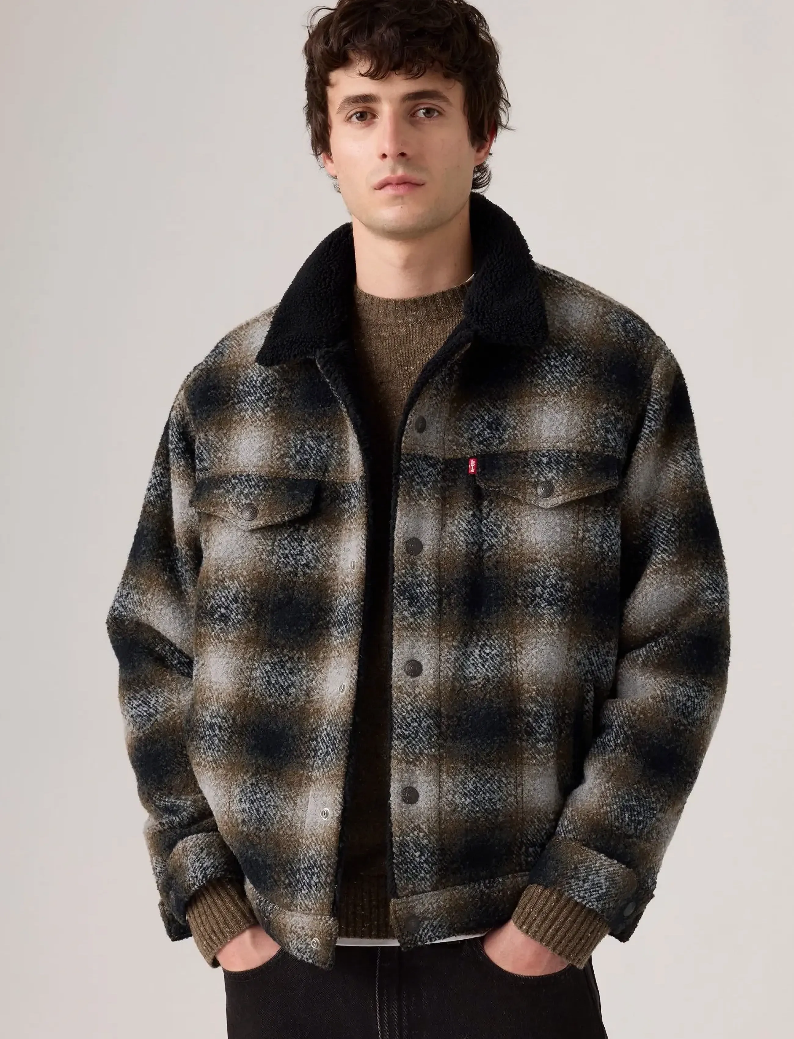 Levi's® RELAXED FIT PLAID TR JAMES PLA - Säsongens färger - NEUTRALS / brown