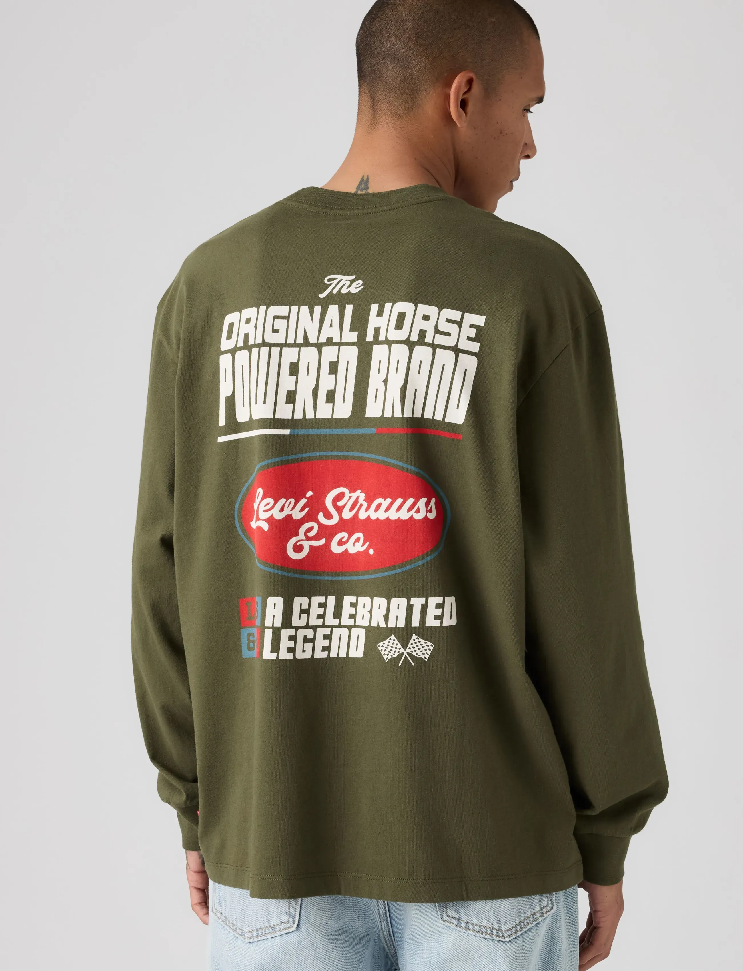 Levi's® - LS GRAPHIC AUTHENTIC TEE HORSE - höstkläder - greens - 0