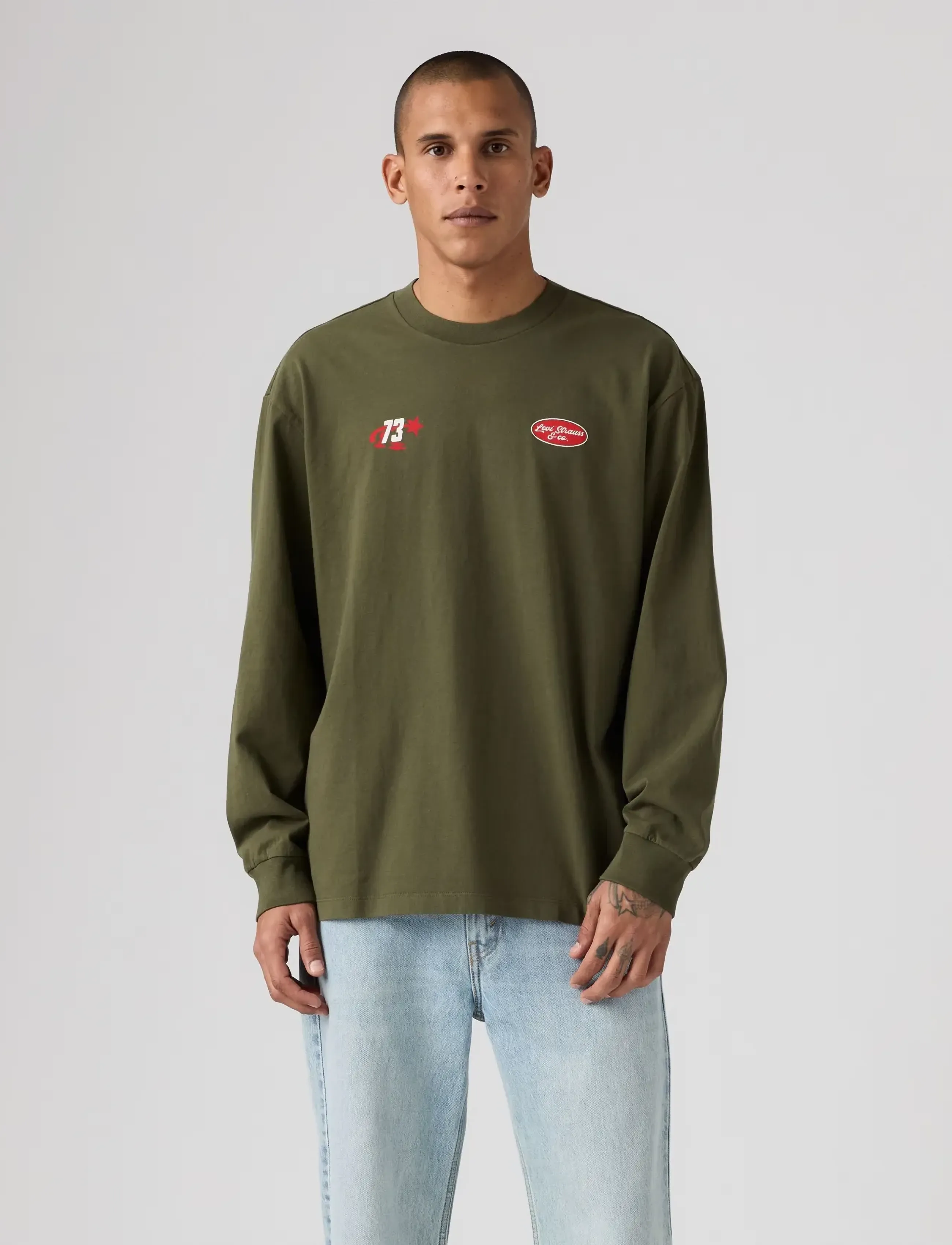 Levi's® - LS GRAPHIC AUTHENTIC TEE HORSE - höstkläder - greens - 4