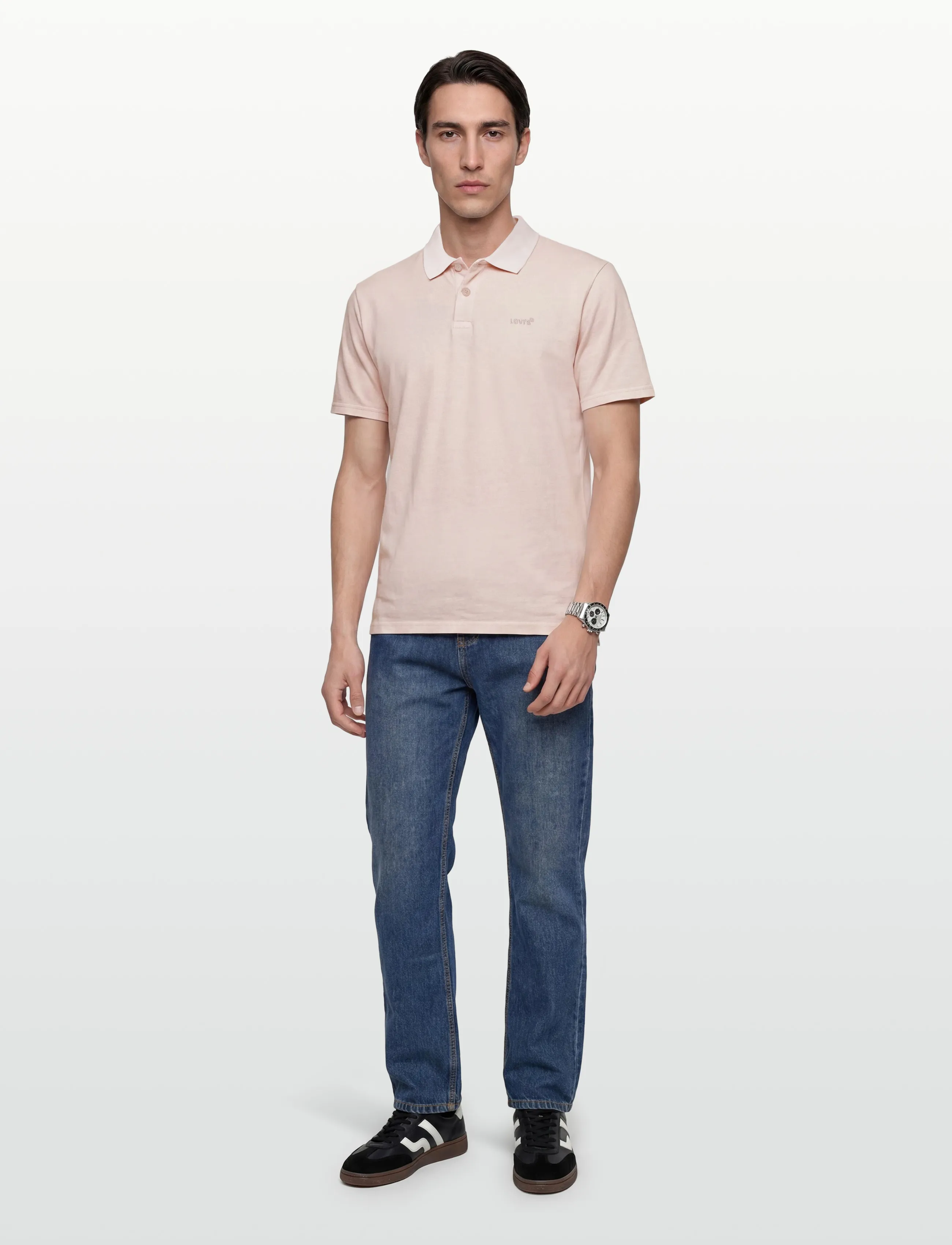 Levi's Authentic Polo Garment Dye Cry, L, Pink, Poloer > Kortærmede, Herre