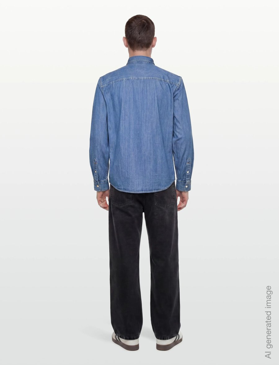 Levi's® - AUTHENTIC BUTTON DOWN WOODROW - jeanshemden - med indigo - flat finish - 4