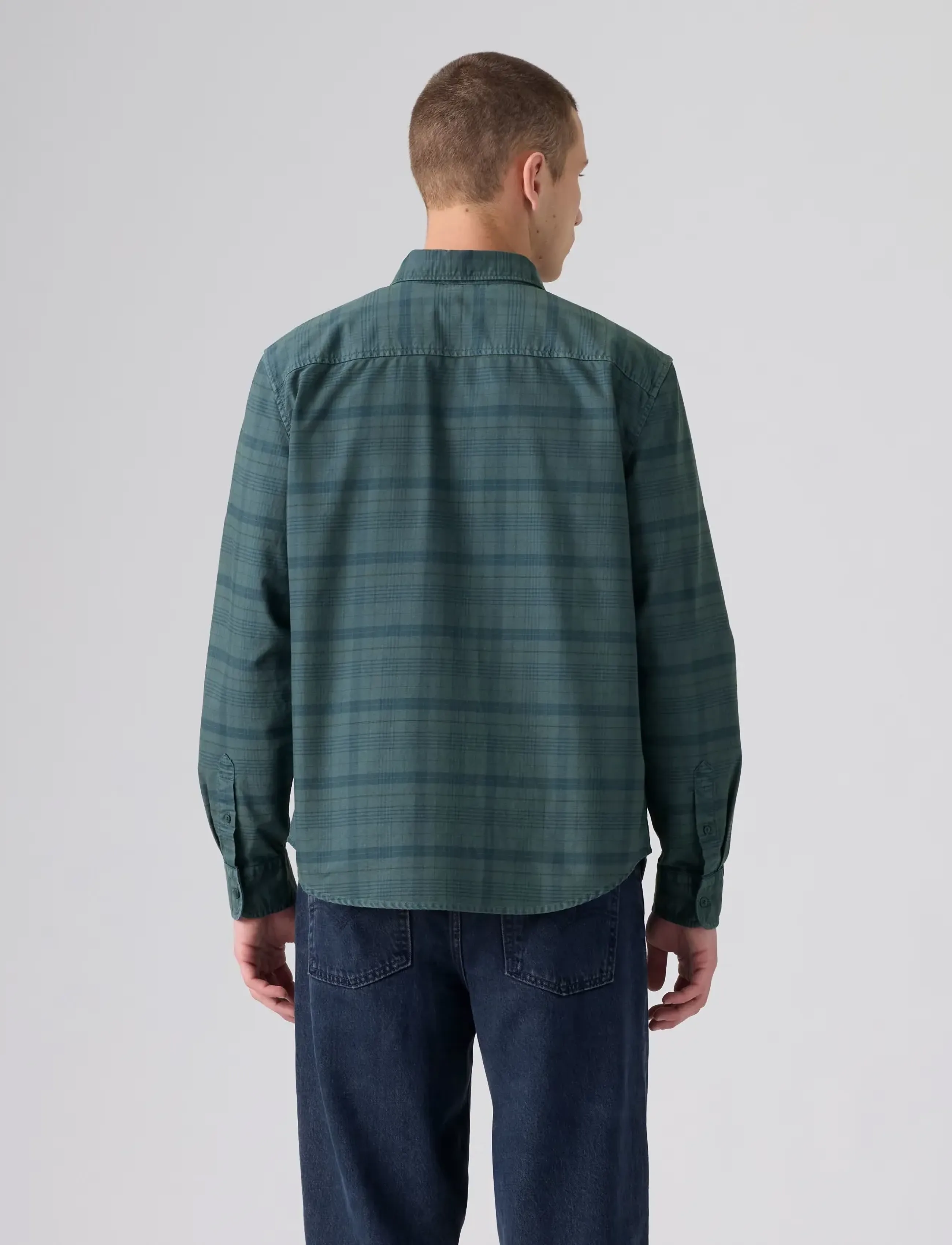 Levi's® - AUTHENTIC BUTTON DOWN DARK SLA - rutiga skjortor - blues - 4