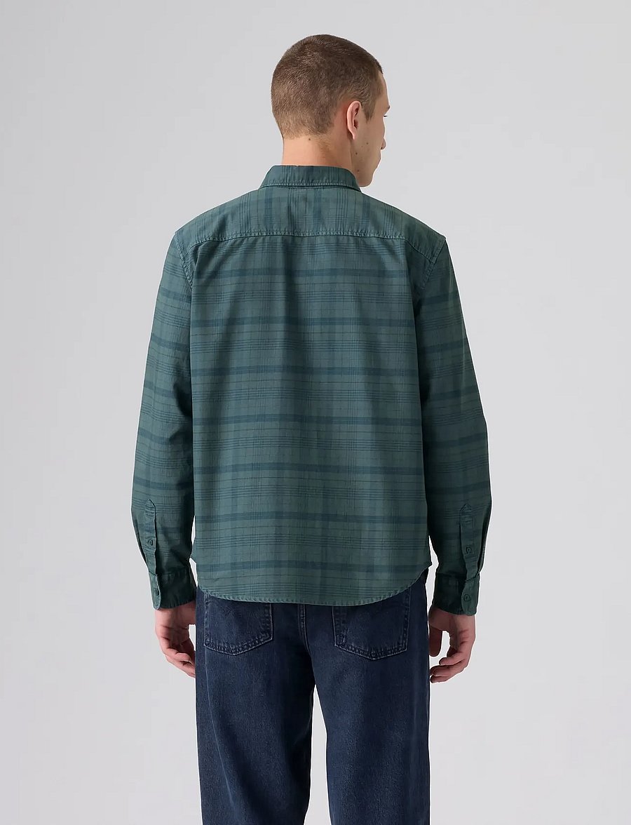 Levi's® - AUTHENTIC BUTTON DOWN DARK SLA - rutiga skjortor - blues - 4