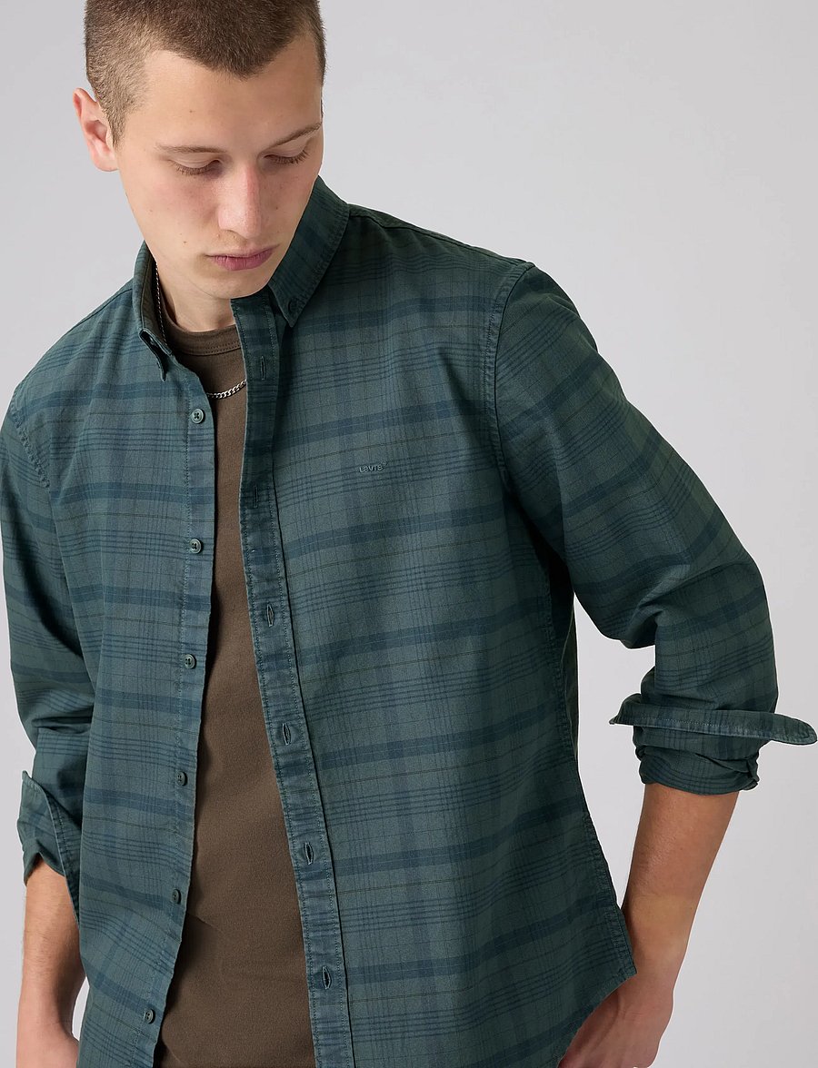 Levi's® - AUTHENTIC BUTTON DOWN DARK SLA - rutiga skjortor - blues - 5