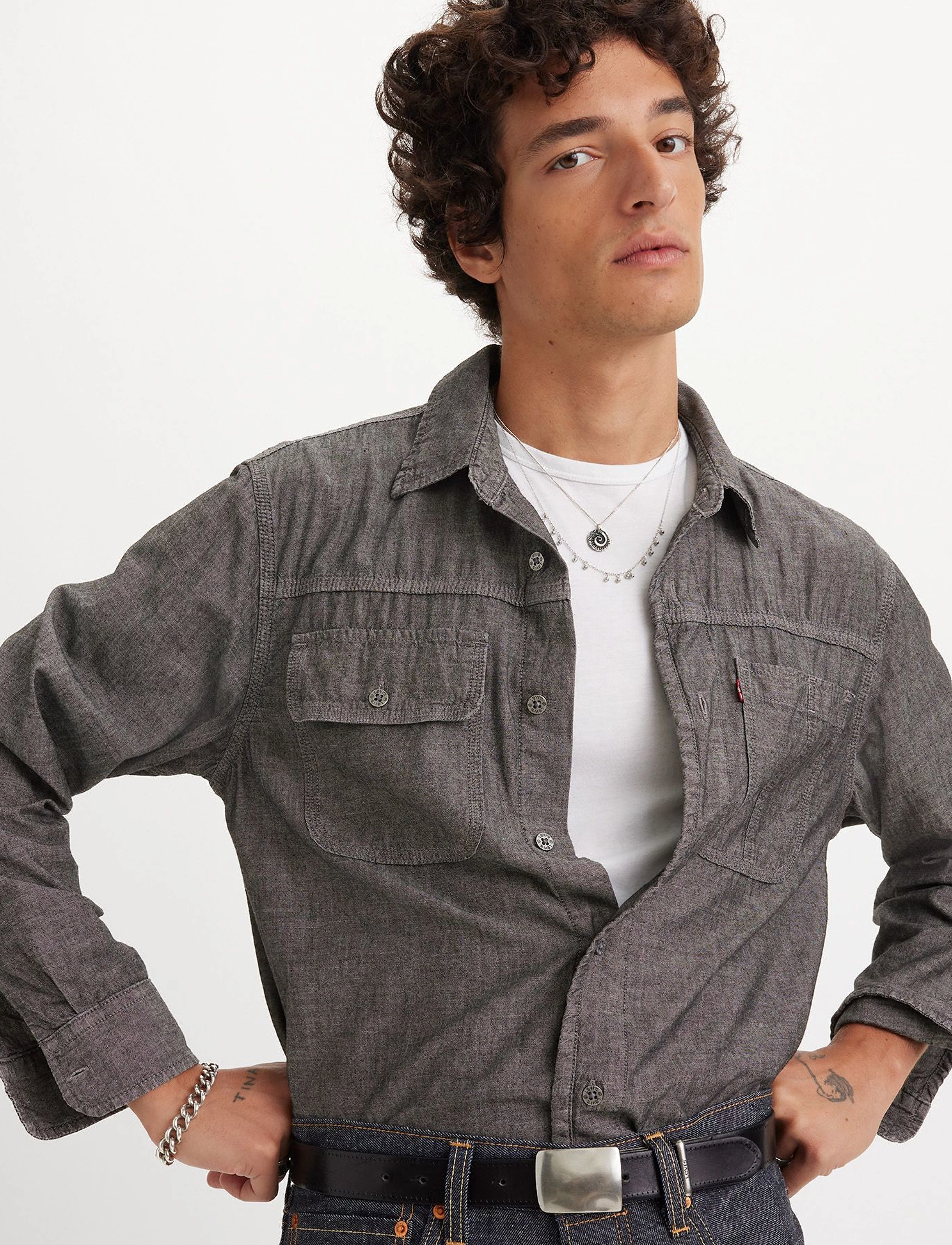 Levi's® - LS AUBURN WORKER RILEY BLACK C - blacks - 5