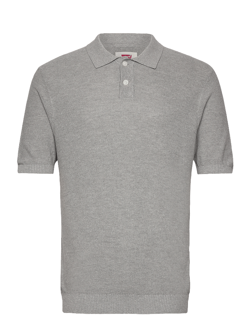 Levi's® - SWEATER KNIT POLO LINEN SEED S - stickade pikéer - grey - 1