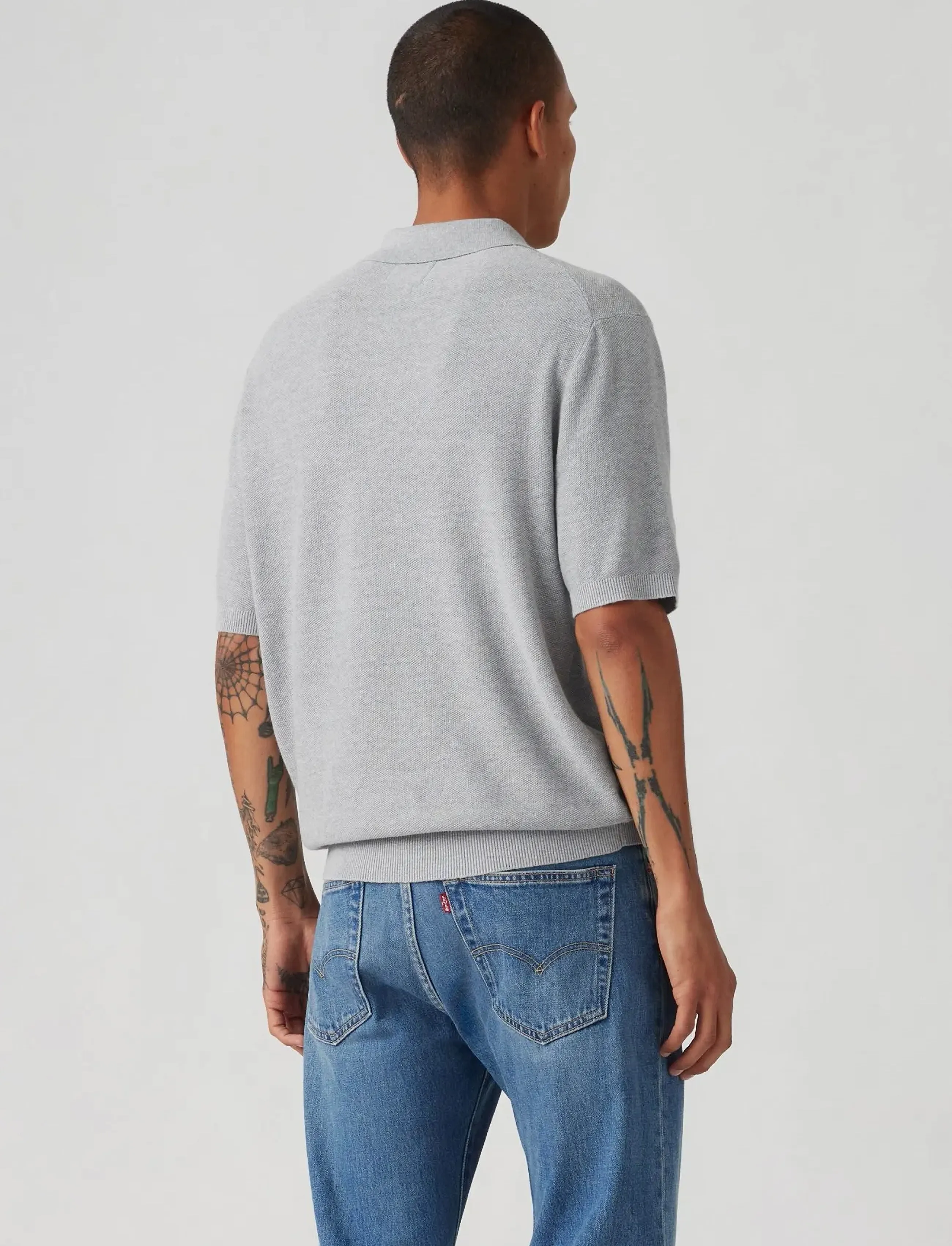 Levi's® - SWEATER KNIT POLO LINEN SEED S - polostrik - grey - 3
